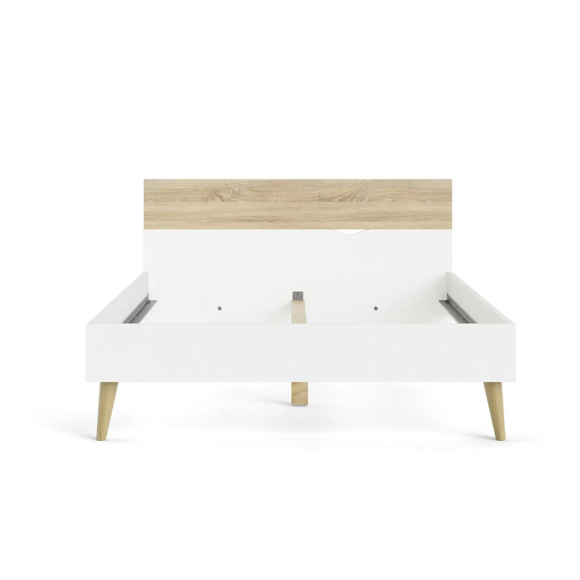 Dmora Letti Piazza E Mezza<Letto piazza e mezza Kirk, 146x197 h84 cm, Bianco e Quercia