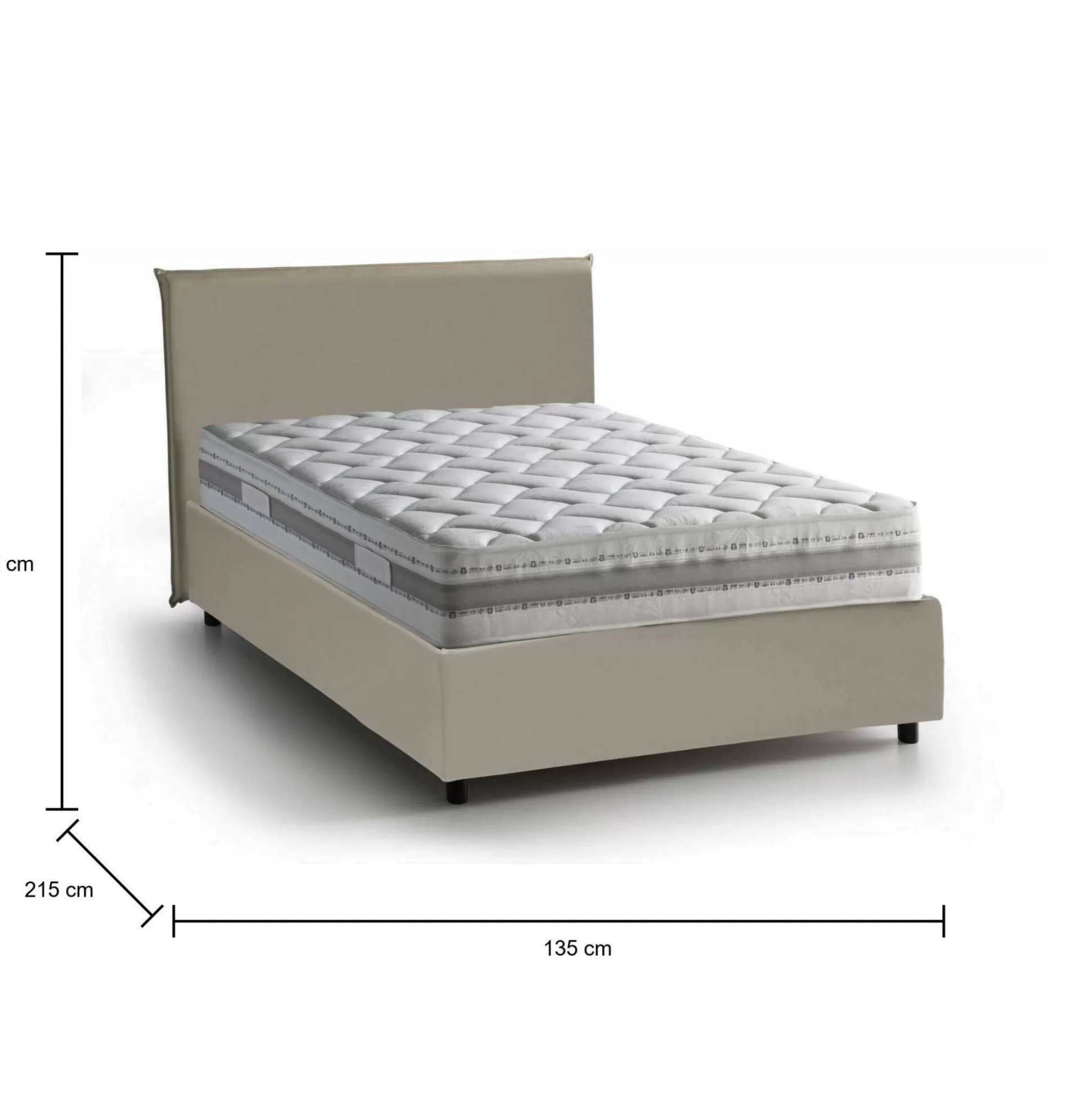 Dmora Letti Piazza E Mezza<Letto piazza e mezza Re, con materasso Cm 120x200 incluso,