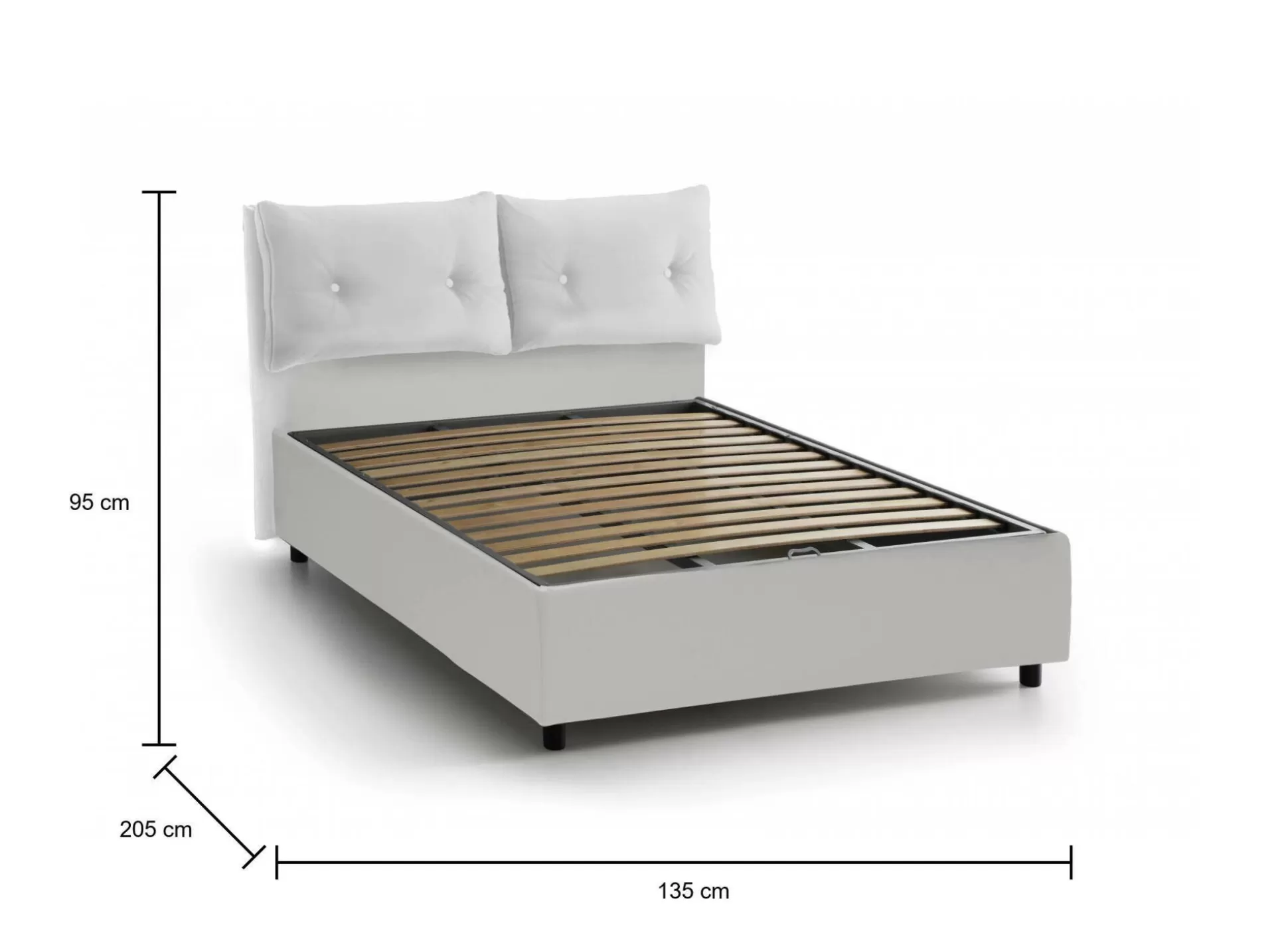 Dmora Letti Piazza E Mezza<Letto piazza e mezza Rubino, adatto per materasso Cm 120x190,