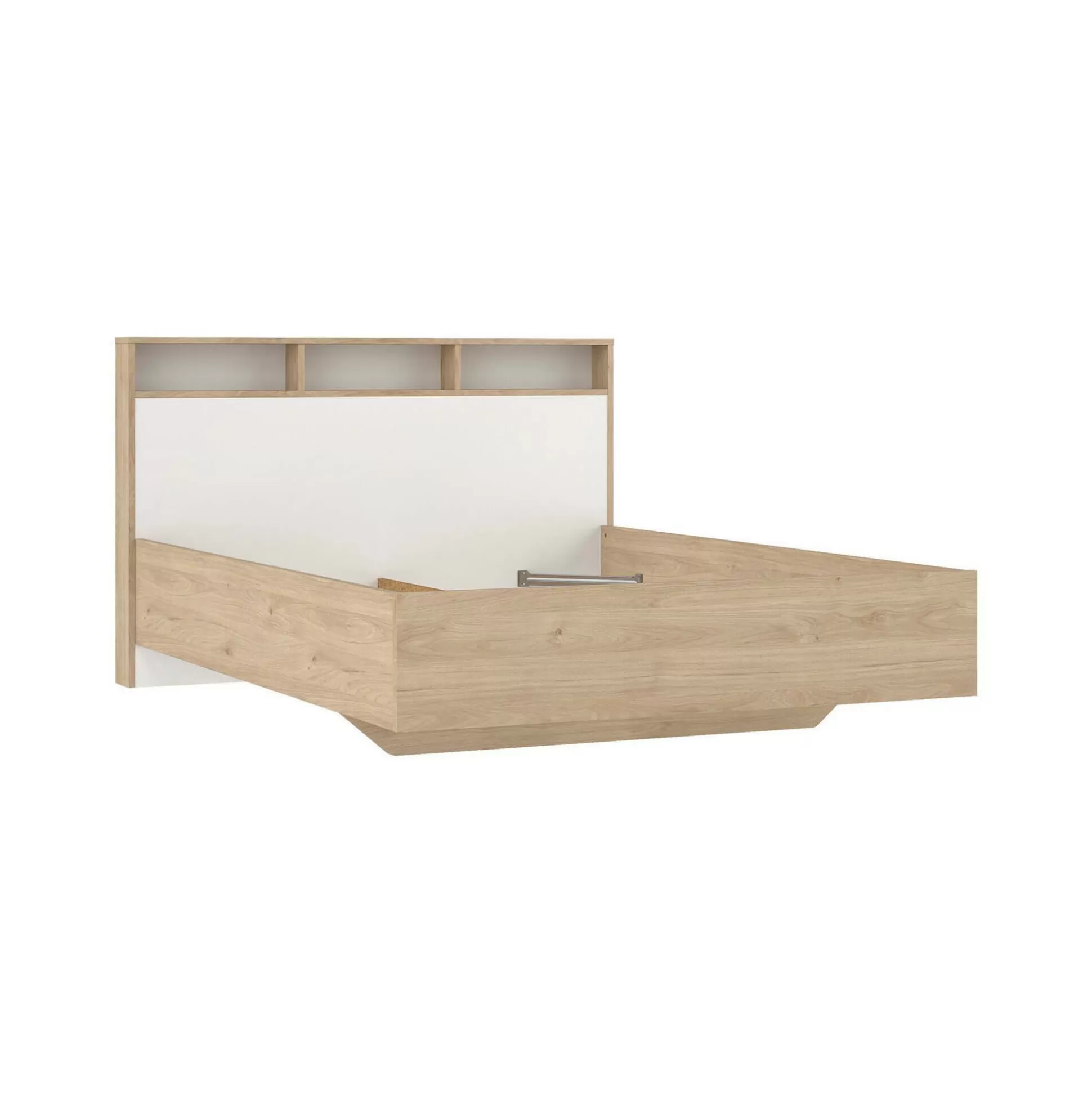 Dmora Letti Piazza E Mezza<Letto piazza e mezza Zinasco, 206x150 h97 cm, Rovere e Bianco