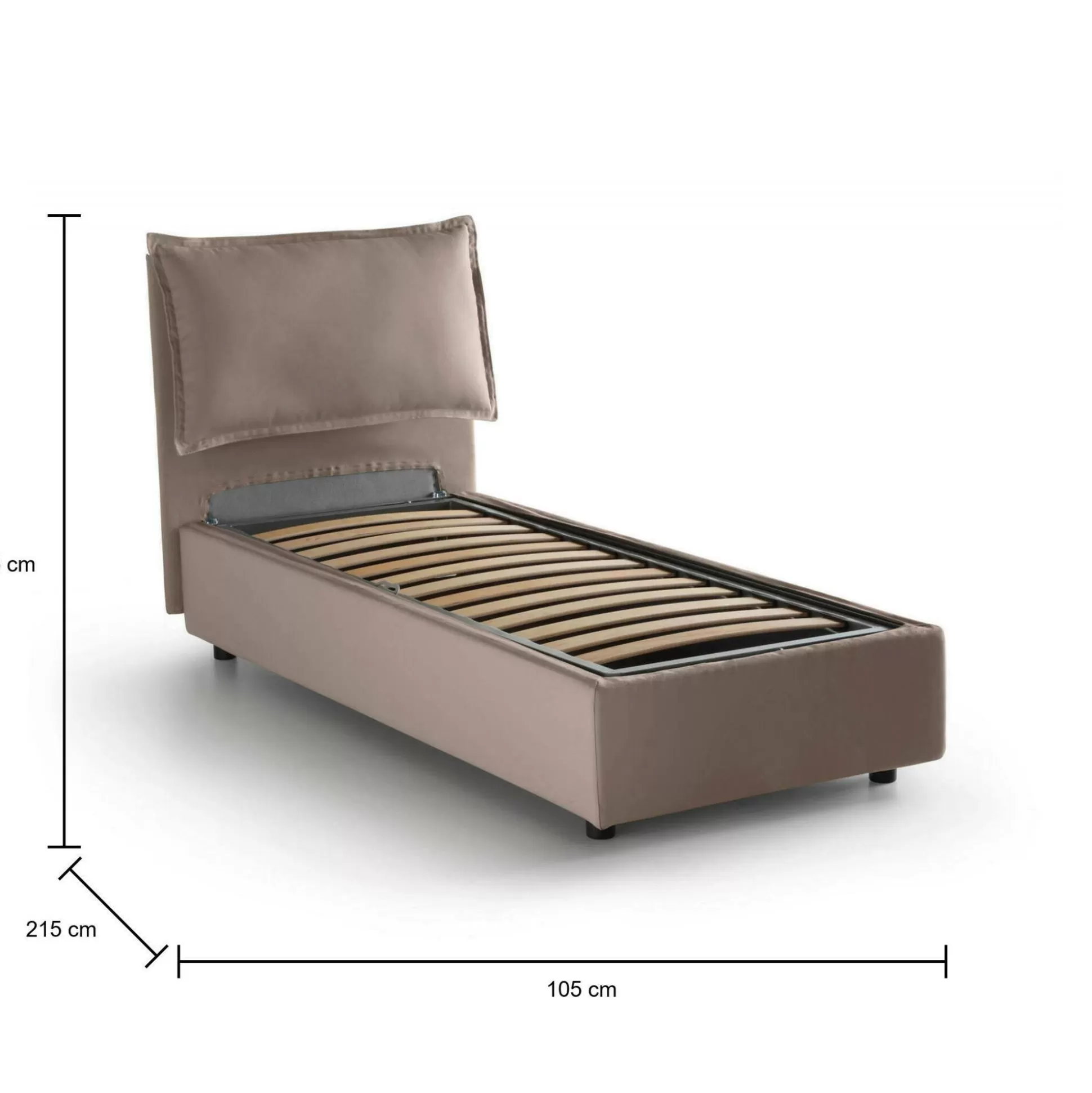 Dmora Letti Singoli<Letto singolo Abroghat, adatto per materasso Cm 90x200,
