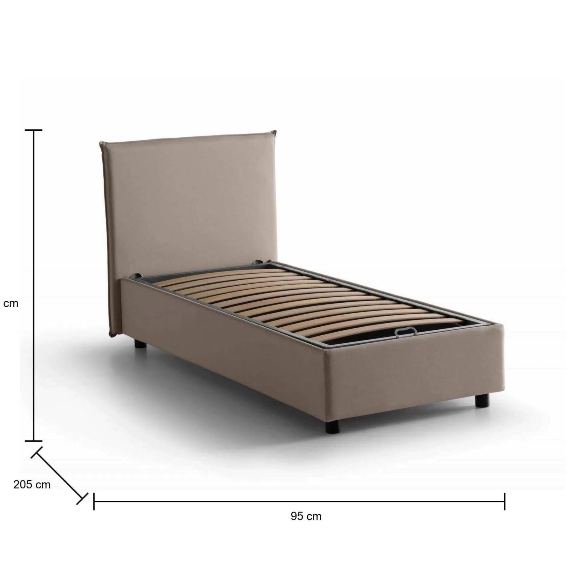 Dmora Letti Singoli<Letto singolo Acuila, adatto per materasso Cm 80x190,