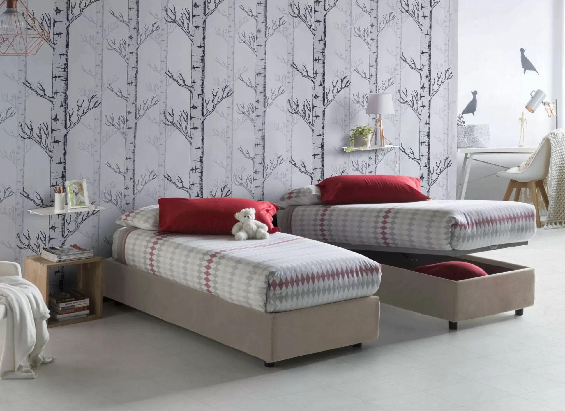 Dmora Letti Singoli<Letto singolo Agenta, con materasso Cm 80x190 incluso,