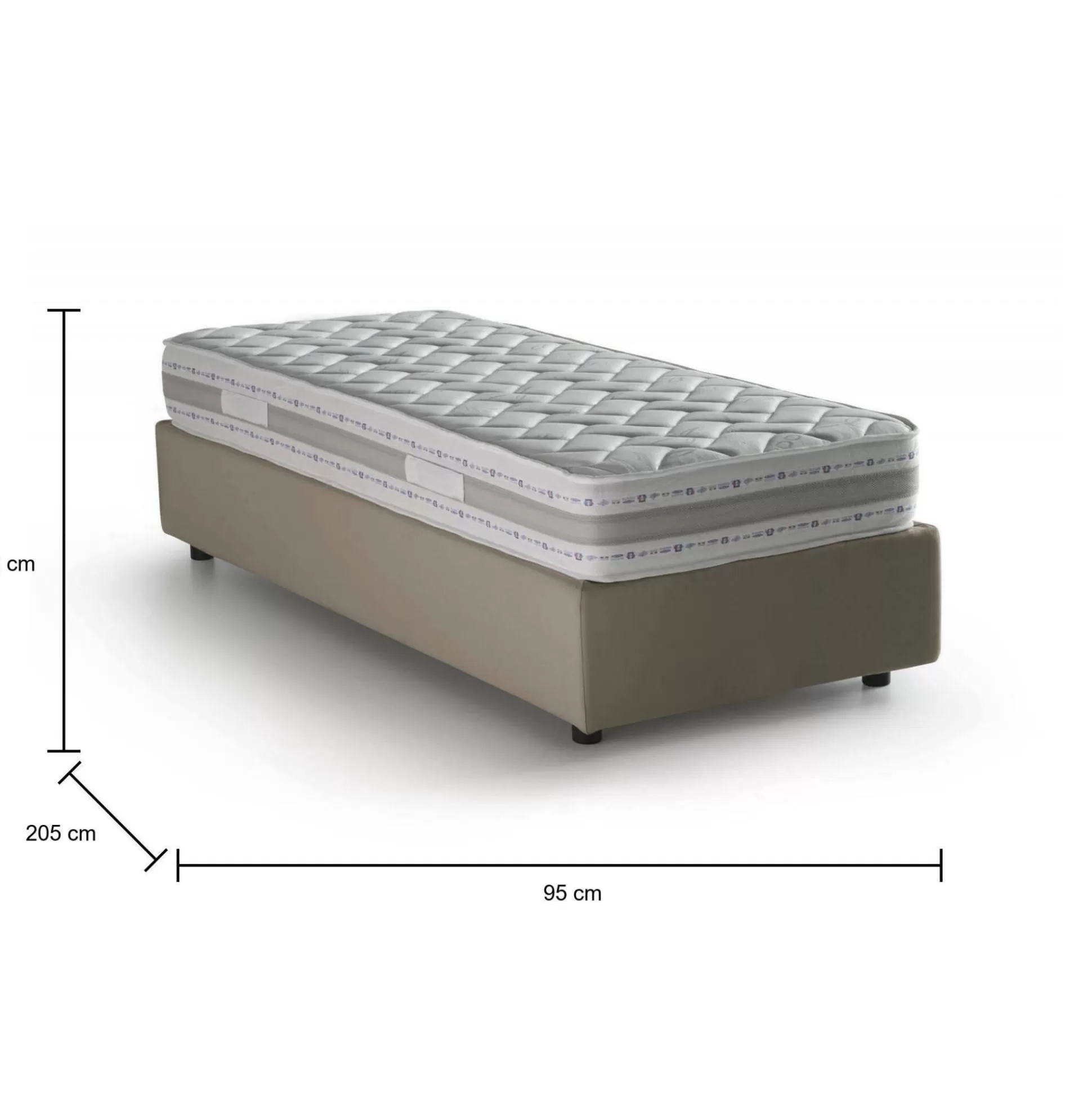 Dmora Letti Singoli<Letto singolo Agenta, con materasso Cm 80x190 incluso,