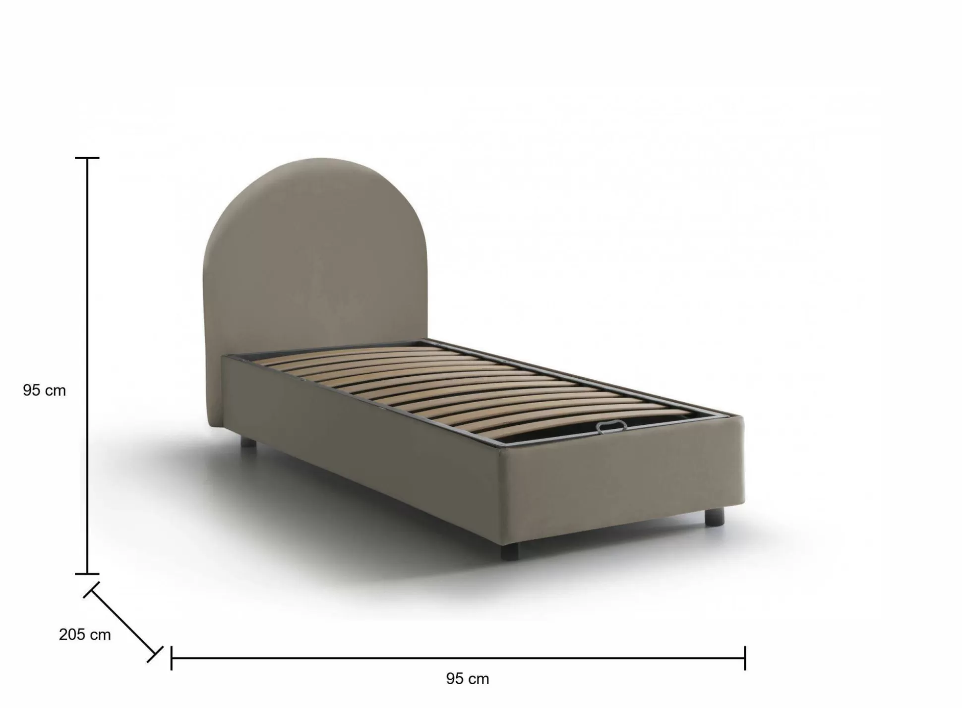 Dmora Letti Singoli<Letto singolo Aglie, adatto per materasso Cm 80x190,
