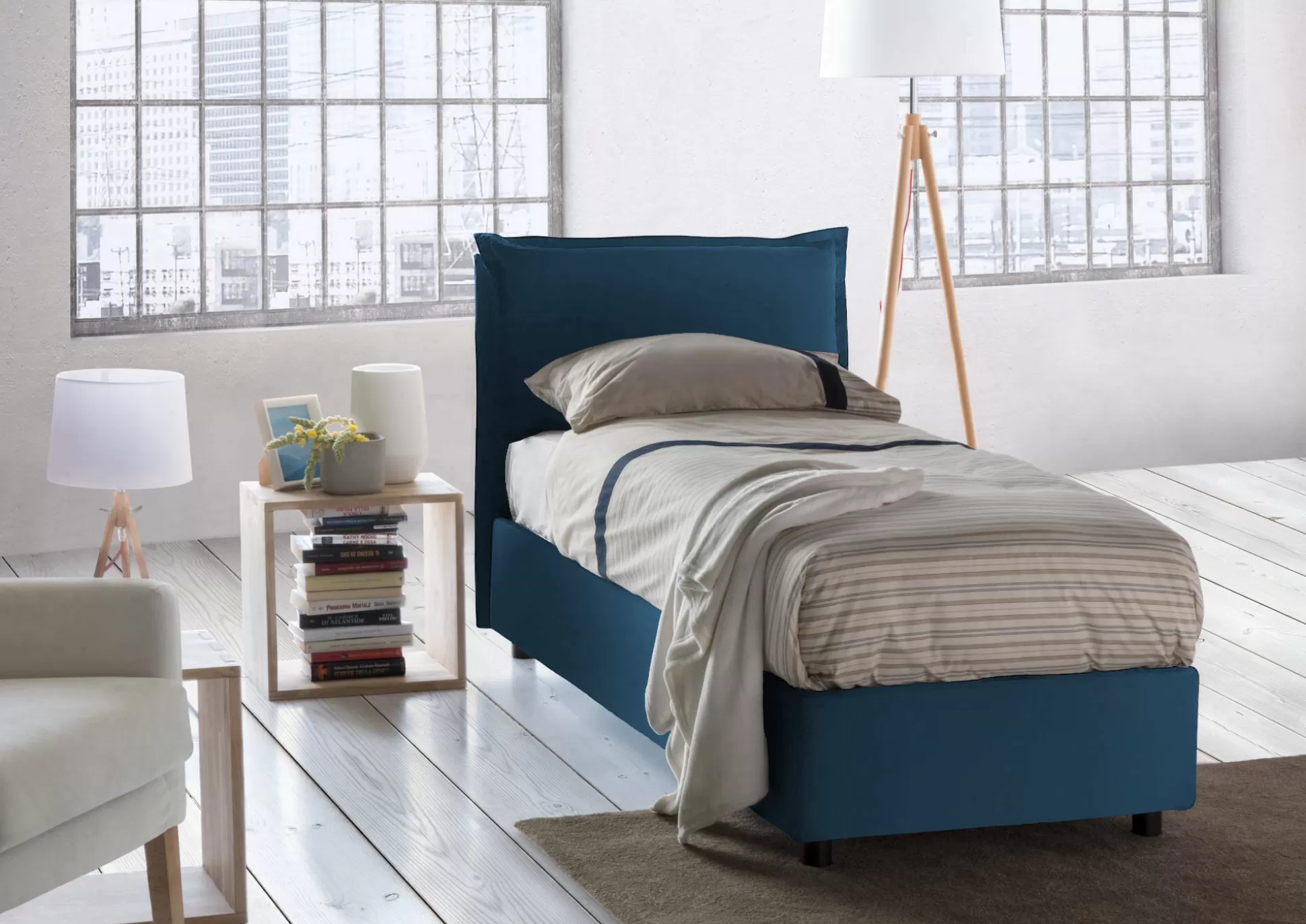 Dmora Letti Singoli<Letto singolo Aigor, adatto per materasso Cm 90x190,