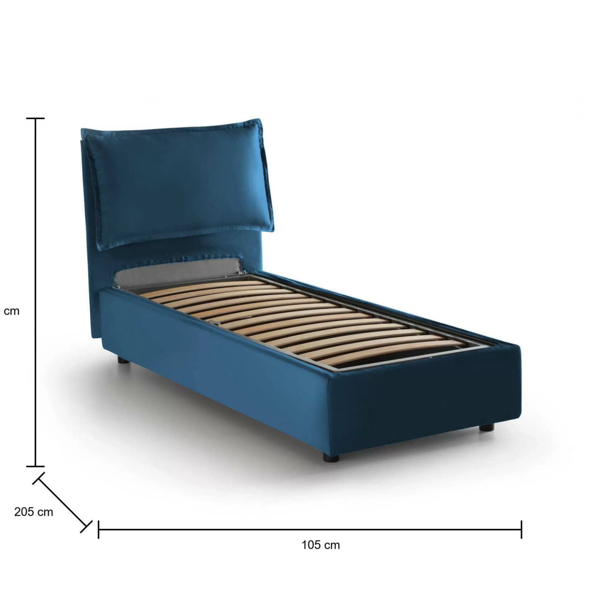Dmora Letti Singoli<Letto singolo Aigor, adatto per materasso Cm 90x190,