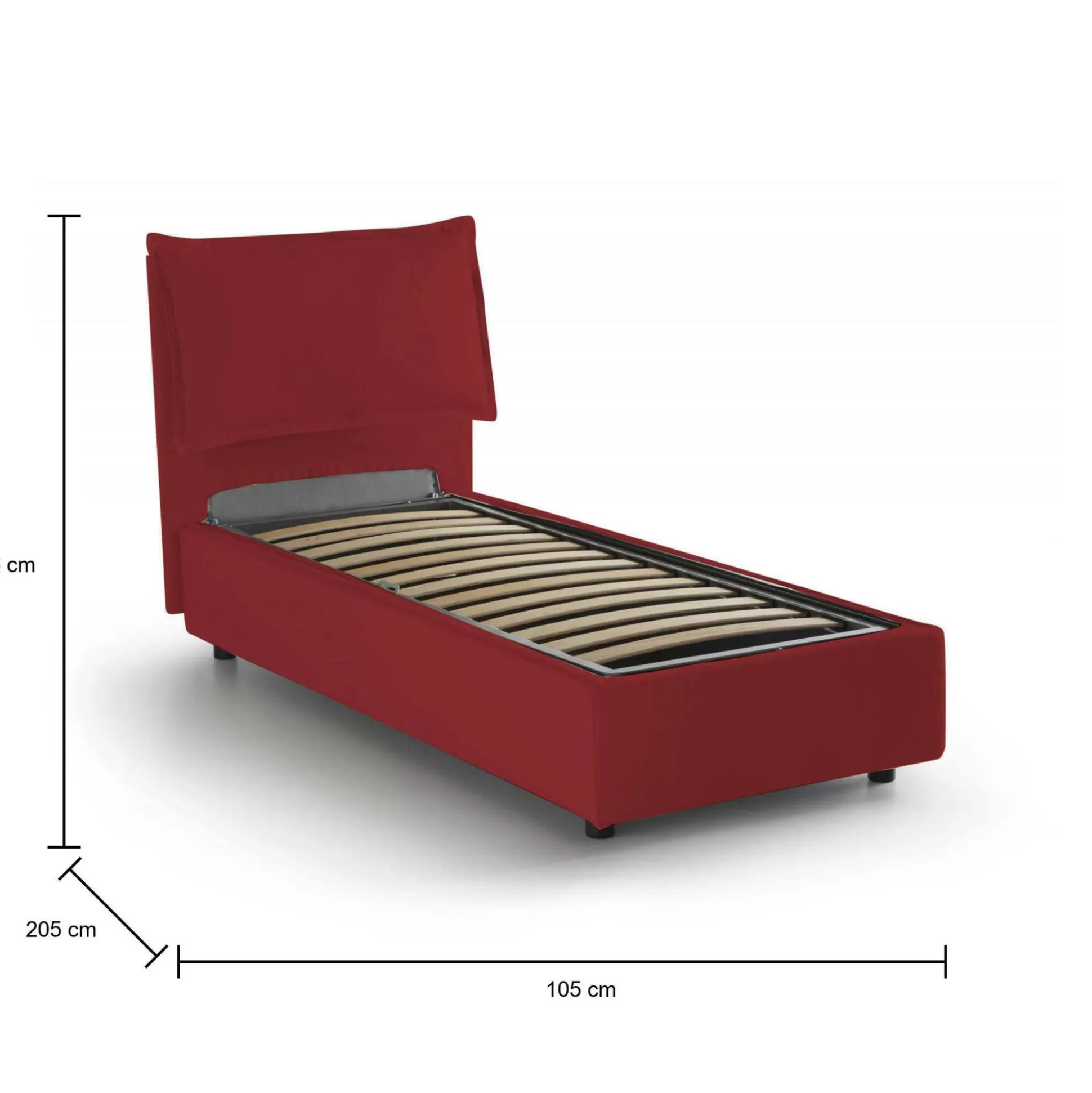 Dmora Letti Singoli<Letto singolo Aigor, adatto per materasso Cm 90x190,