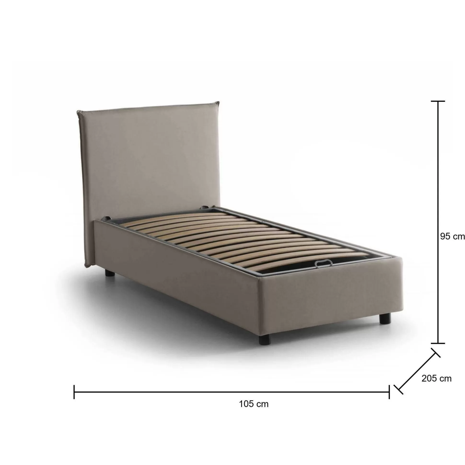 Dmora Letti Singoli<Letto singolo Ajan, adatto per materasso Cm 90x190,