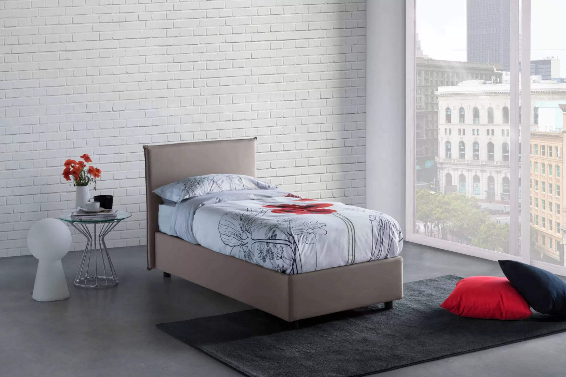 Dmora Letti Singoli<Letto singolo Alder, adatto per materasso Cm 90x200,