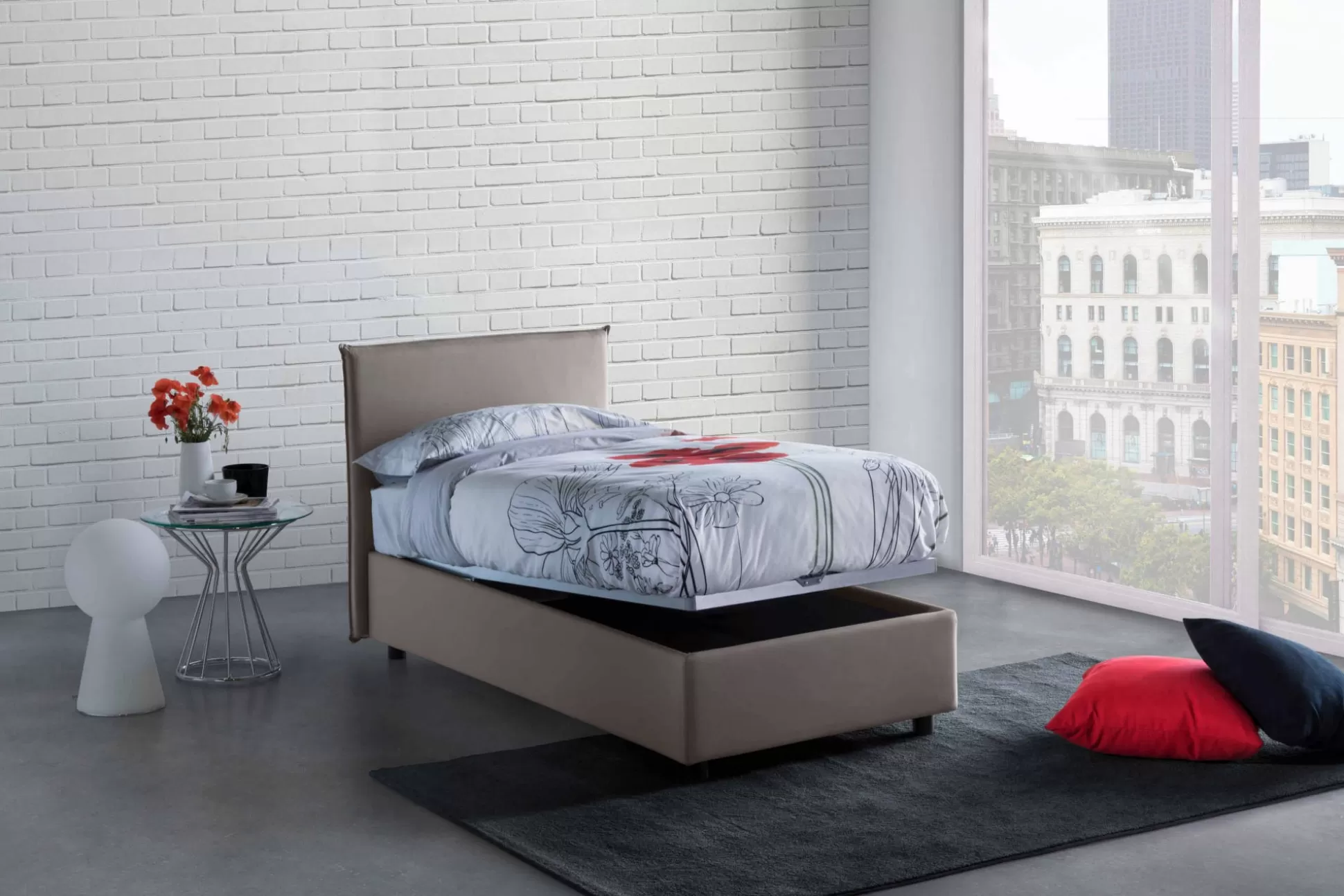 Dmora Letti Singoli<Letto singolo Alder, adatto per materasso Cm 90x200,
