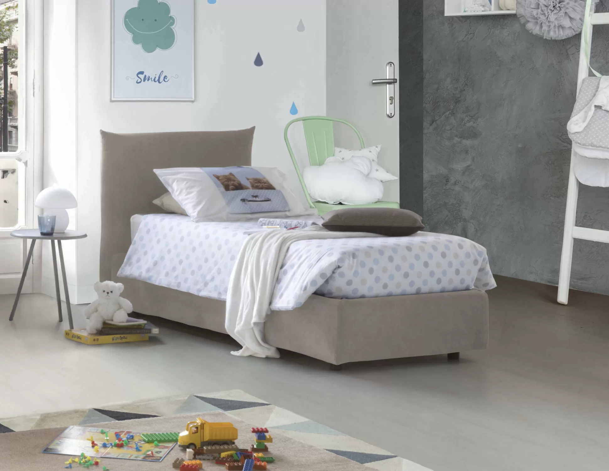 Dmora Letti Singoli<Letto singolo Alisech, adatto per materasso Cm 80x190,