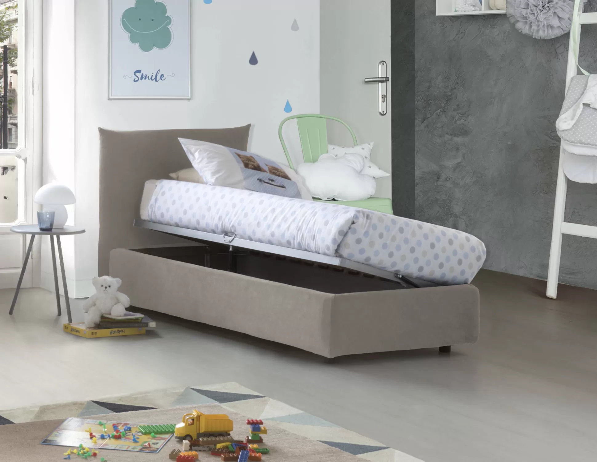Dmora Letti Singoli<Letto singolo Alisech, adatto per materasso Cm 80x190,