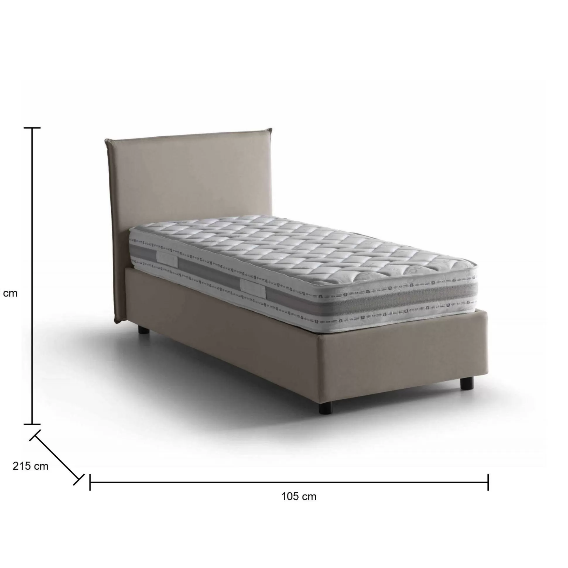 Dmora Letti Singoli<Letto singolo Alison, con materasso Cm 90x200 incluso,