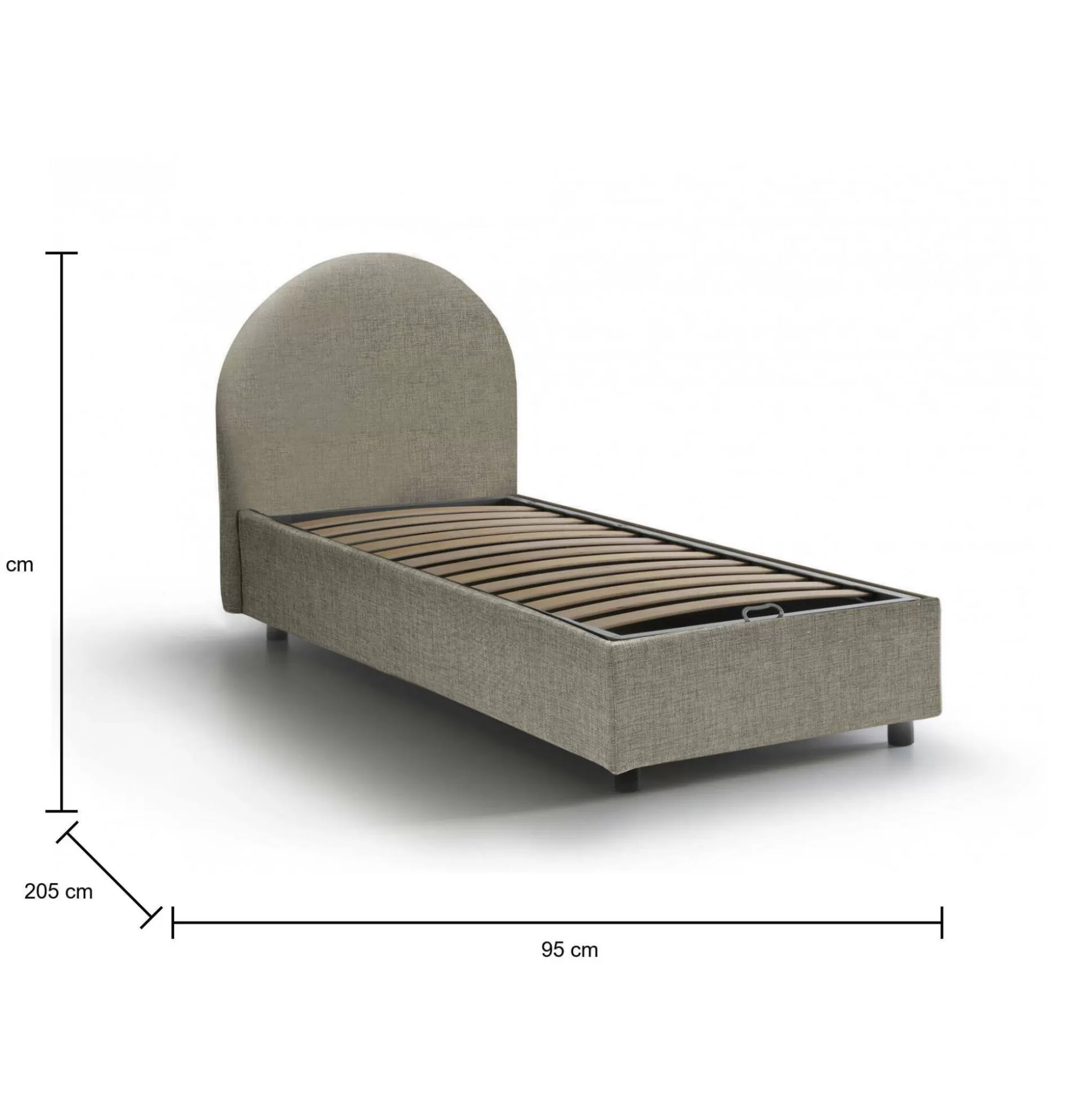 Dmora Letti Singoli<Letto singolo Amantea, adatto per materasso Cm 80x190,