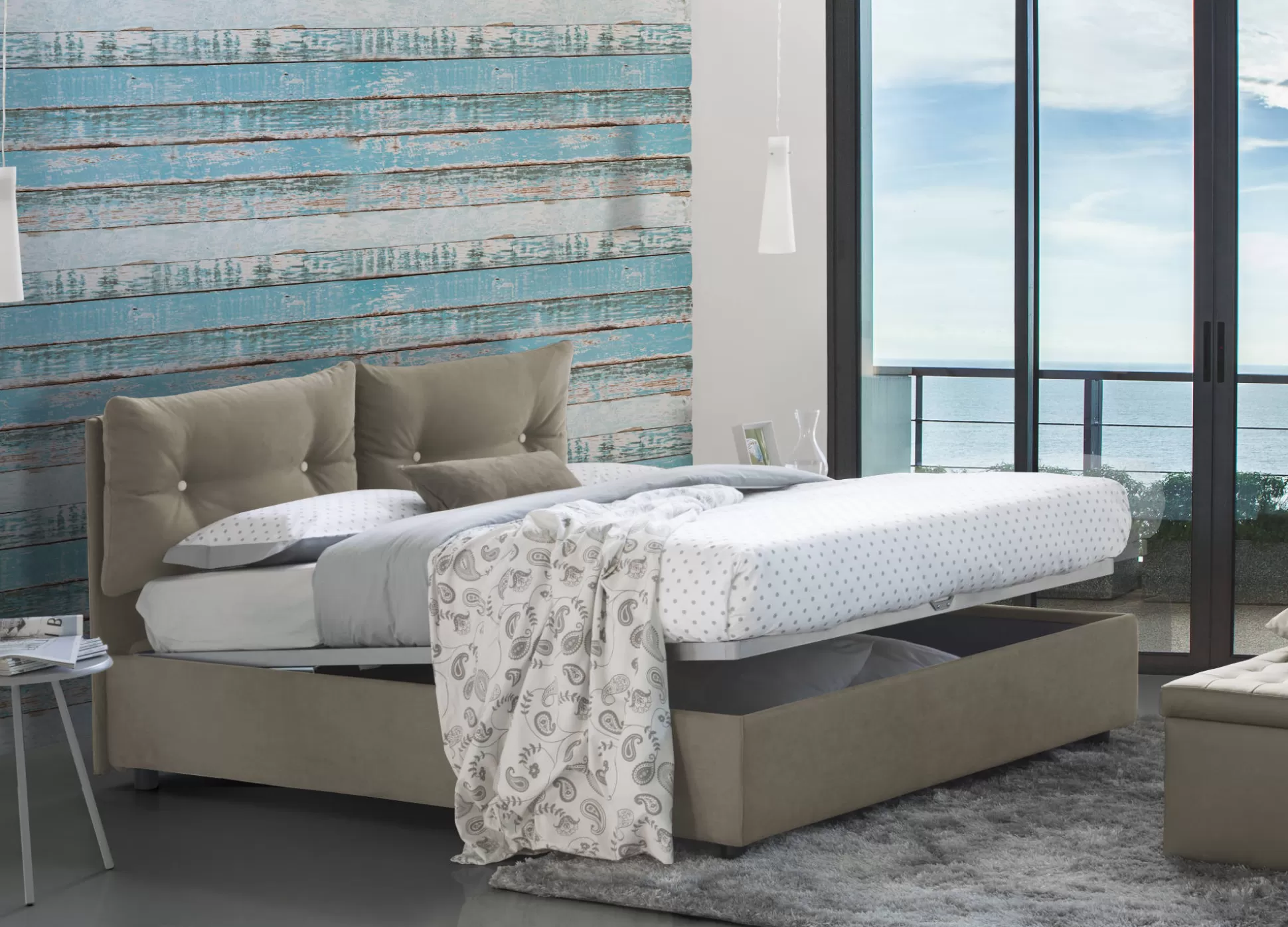 Dmora Letti Singoli<Letto singolo Amaro, adatto per materasso Cm 80x190,