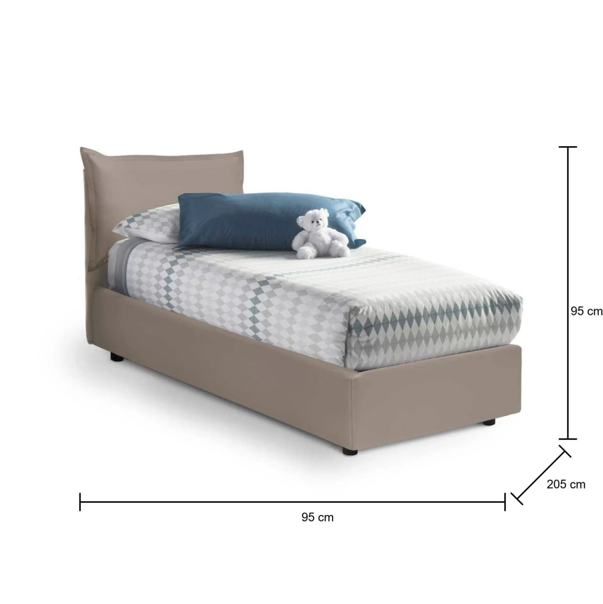 Dmora Letti Singoli<Letto singolo Anathema, adatto per materasso Cm 80x190,