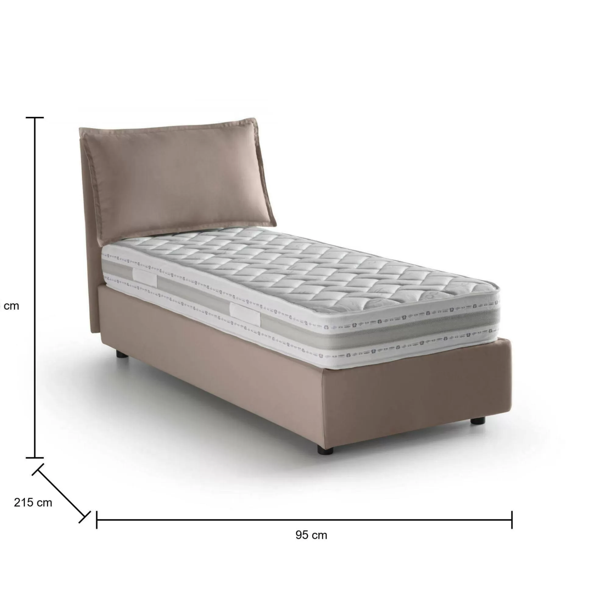 Dmora Letti Singoli<Letto singolo Ancara, con materasso Cm 80x200 incluso,