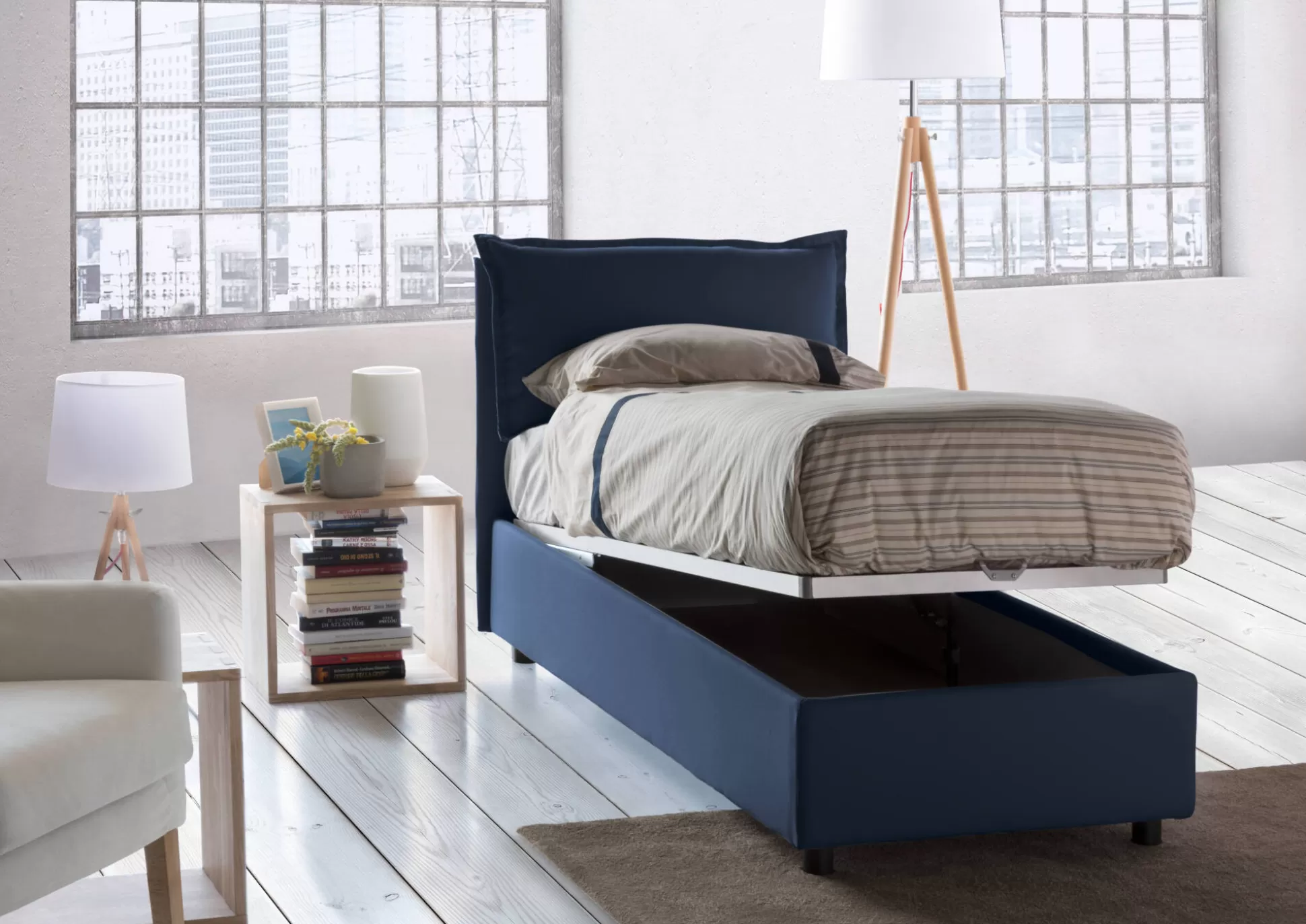 Dmora Letti Singoli<Letto singolo Ancara, con materasso Cm 80x200 incluso,