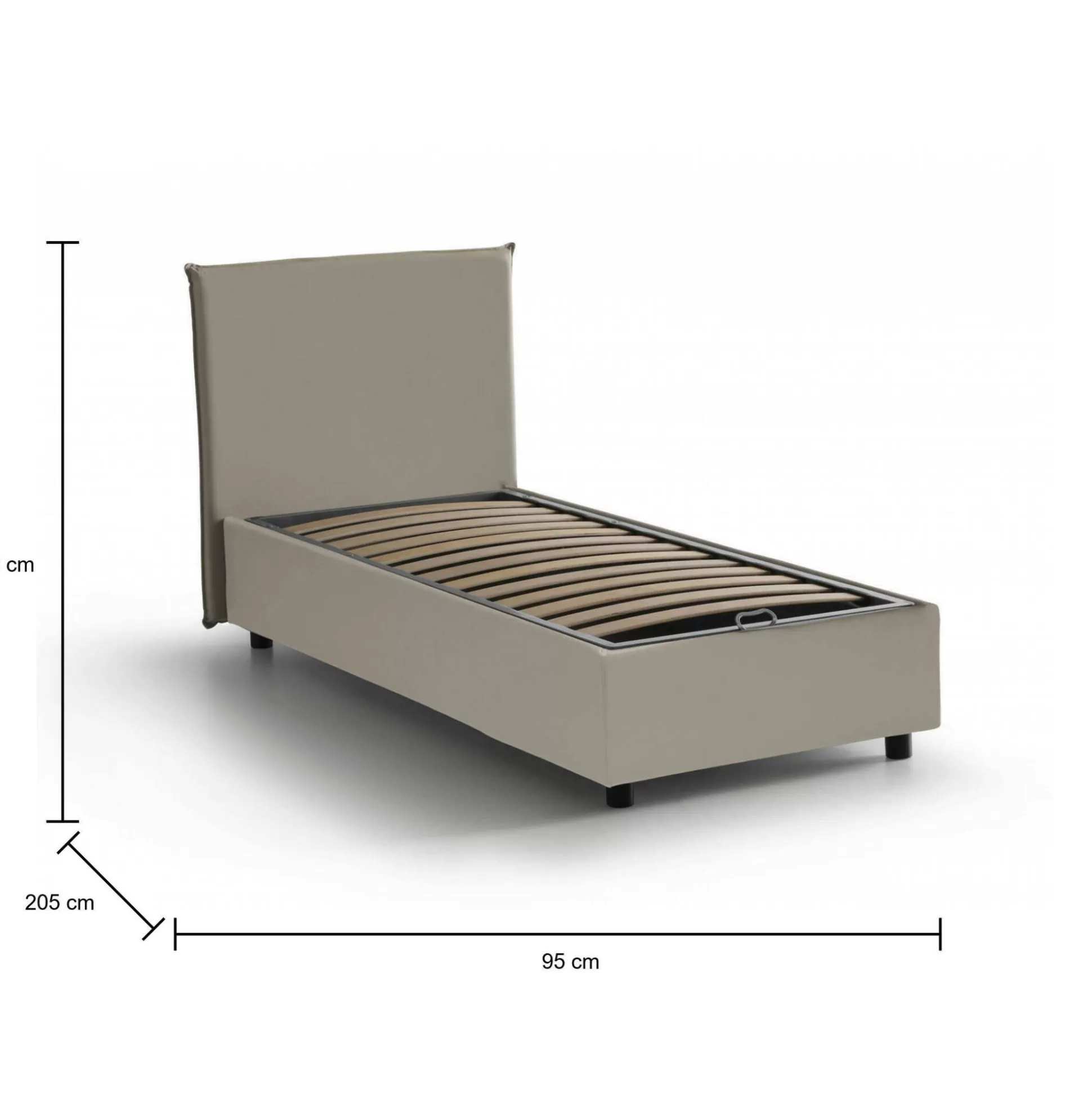 Dmora Letti Singoli<Letto singolo Asio, adatto per materasso Cm 80x190,