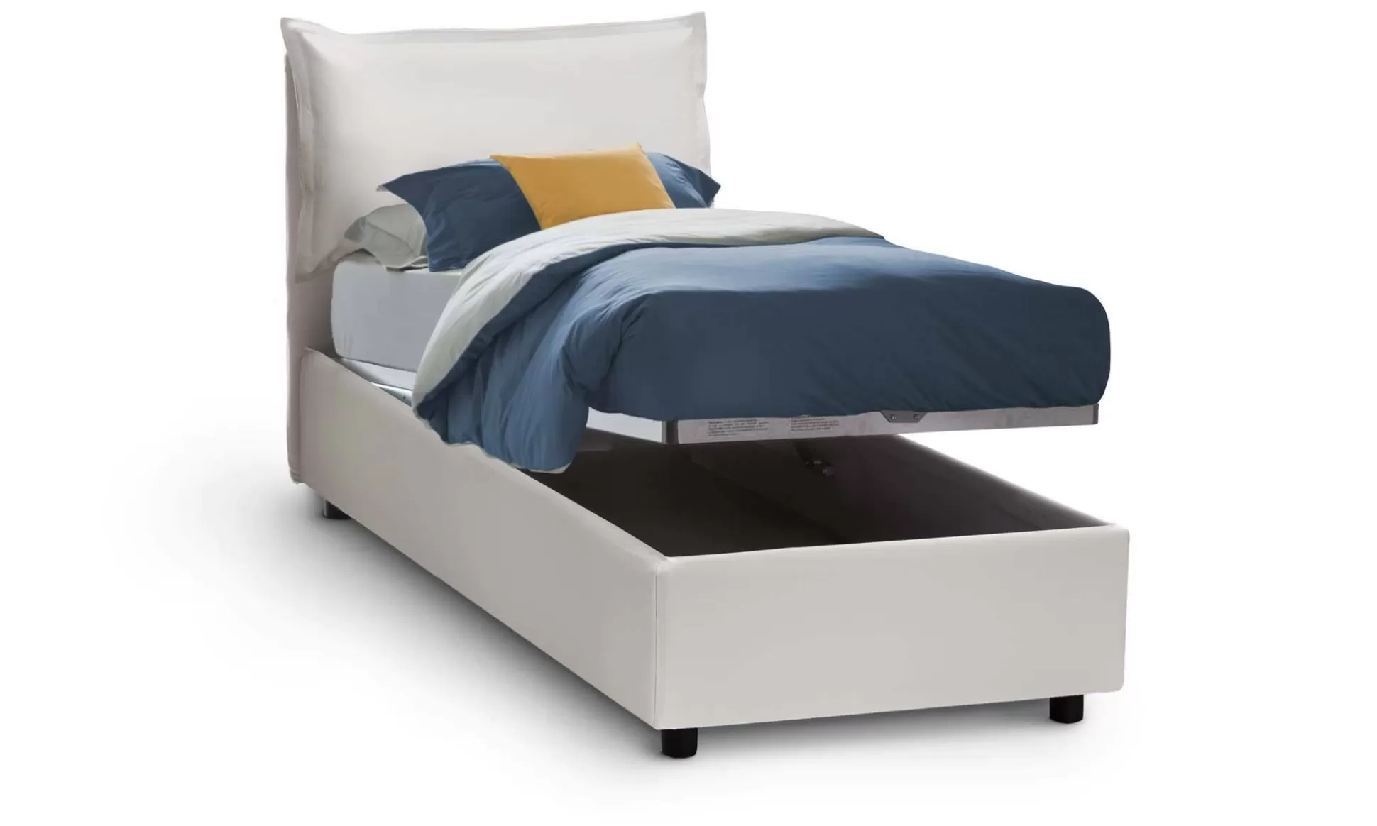 Dmora Letti Singoli<Letto singolo Assoreta, con materasso Cm 90x200 incluso,