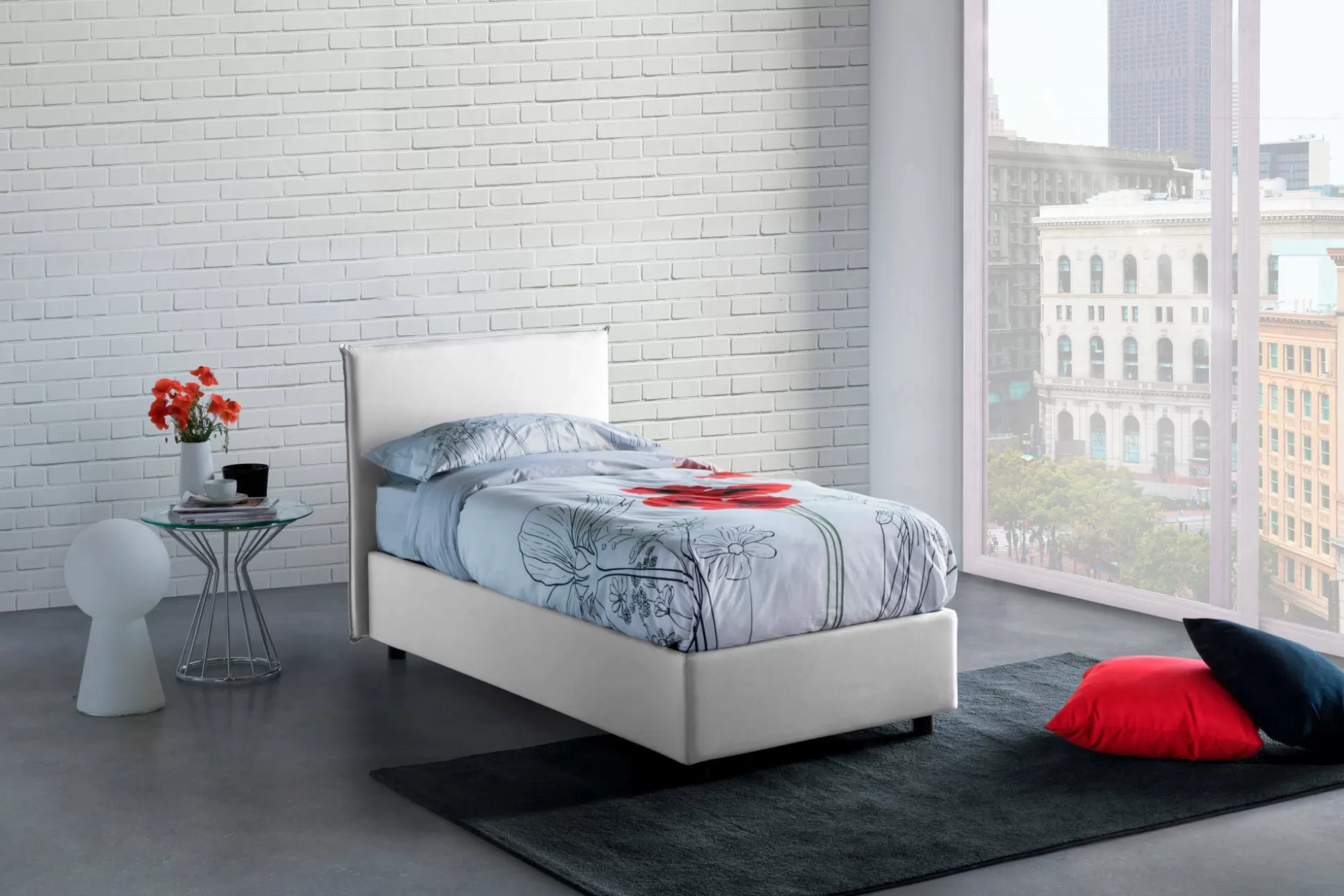 Dmora Letti Singoli<Letto singolo Astor, con materasso Cm 80x190 incluso,