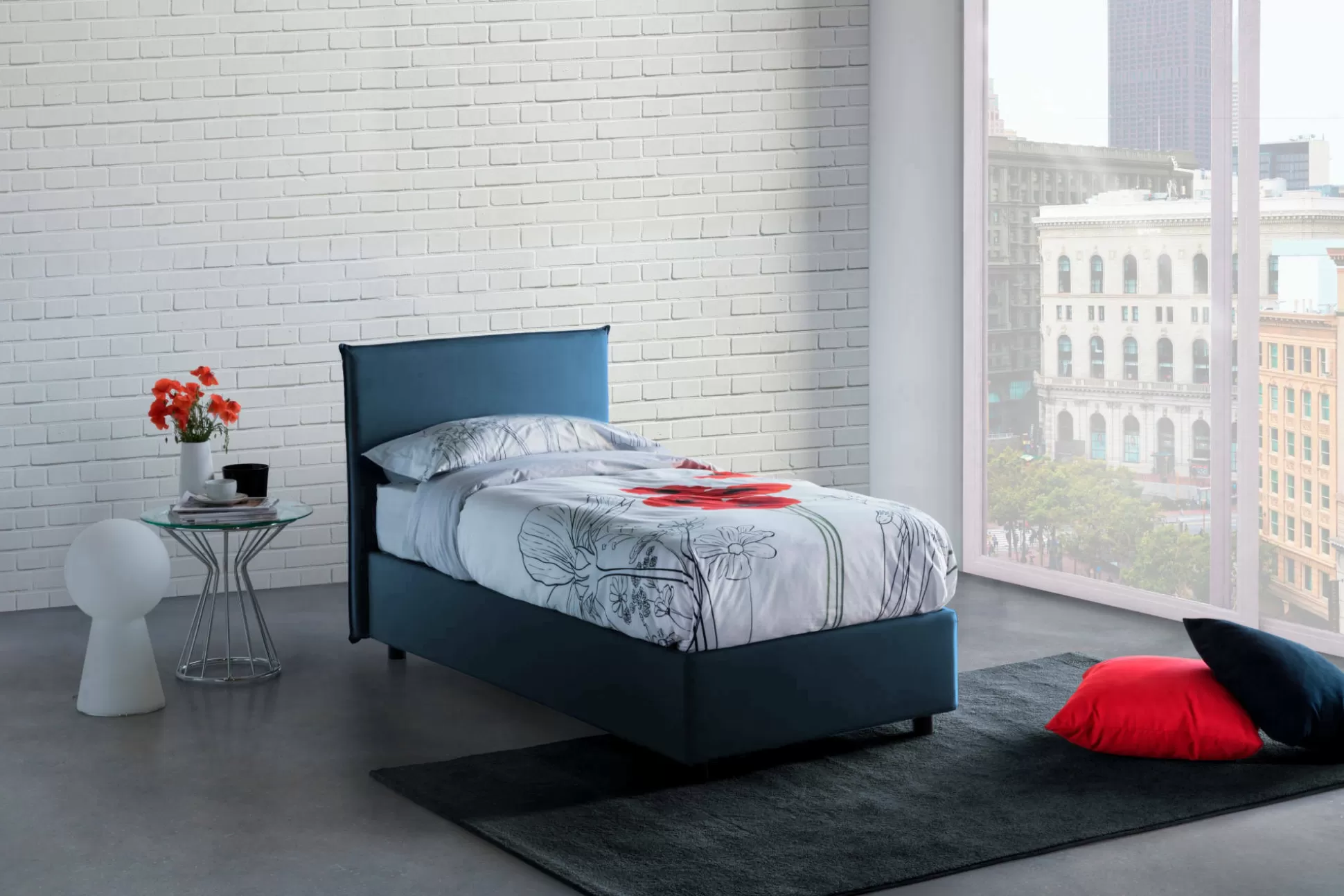 Dmora Letti Singoli<Letto singolo Astor, con materasso Cm 80x190 incluso,