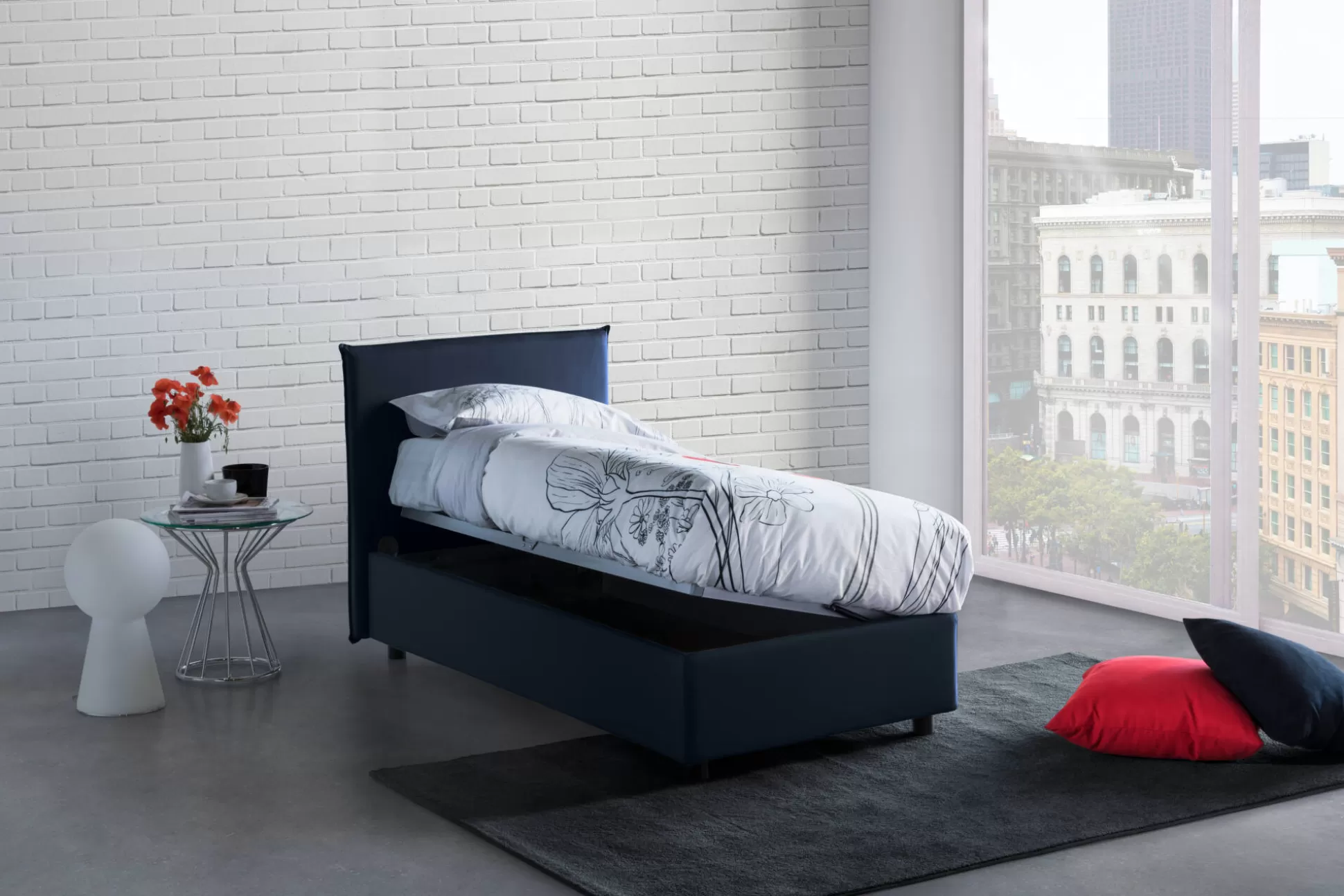 Dmora Letti Singoli<Letto singolo Astor, con materasso Cm 80x190 incluso,