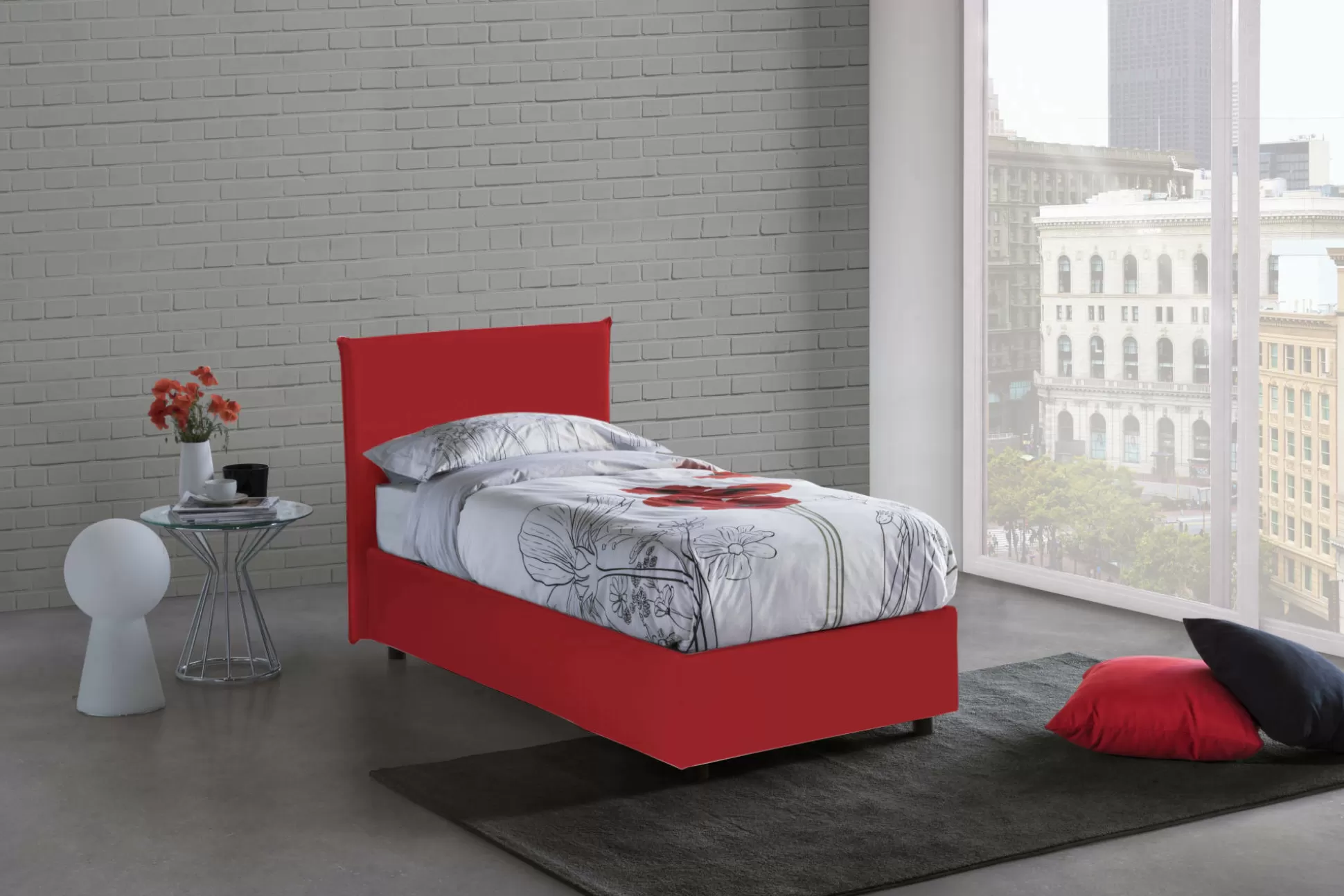 Dmora Letti Singoli<Letto singolo Astor, con materasso Cm 80x190 incluso,