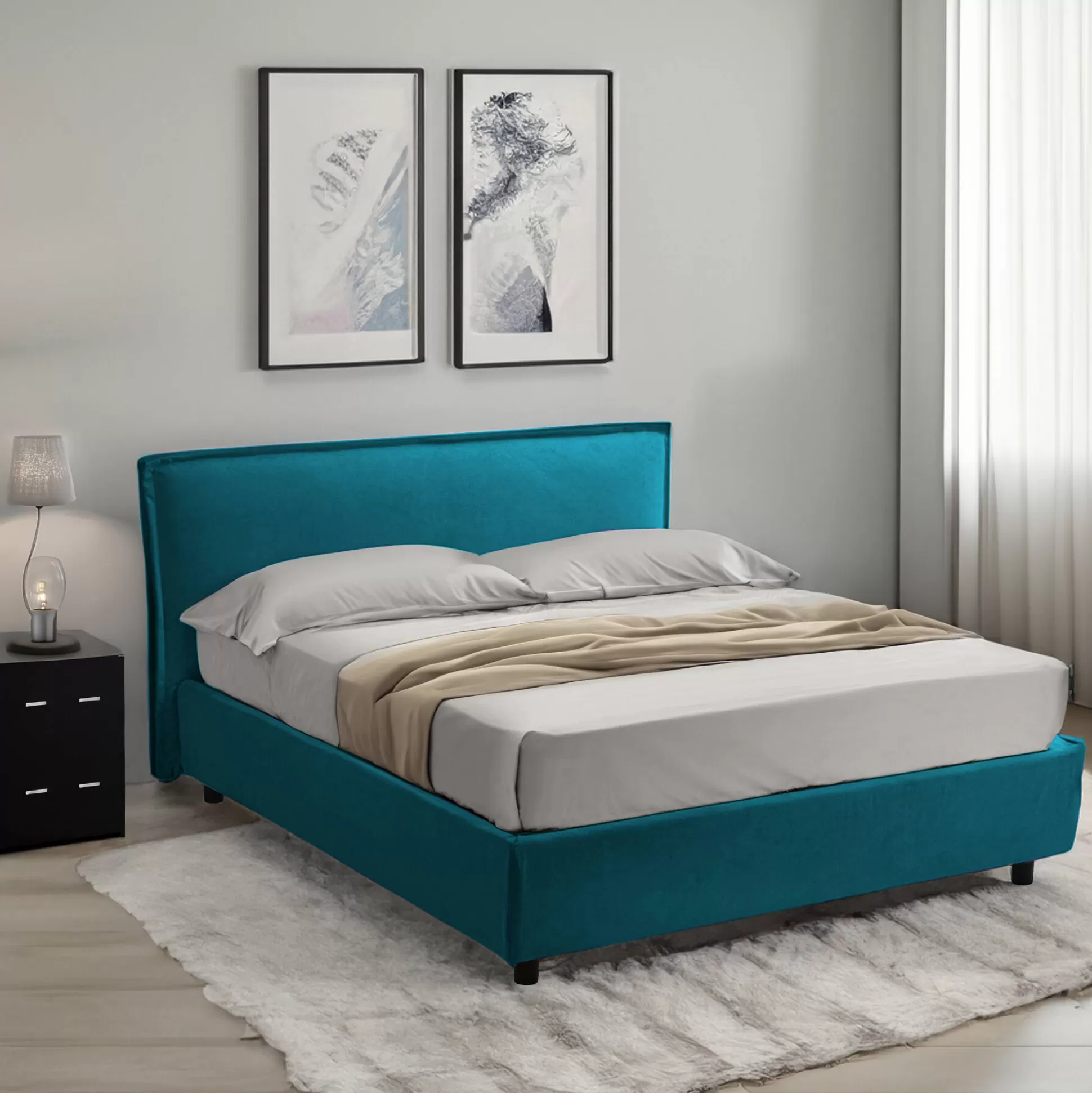 Dmora Letti Singoli<Letto singolo Atrelmo, Con materasso Cm 80x200 incluso,
