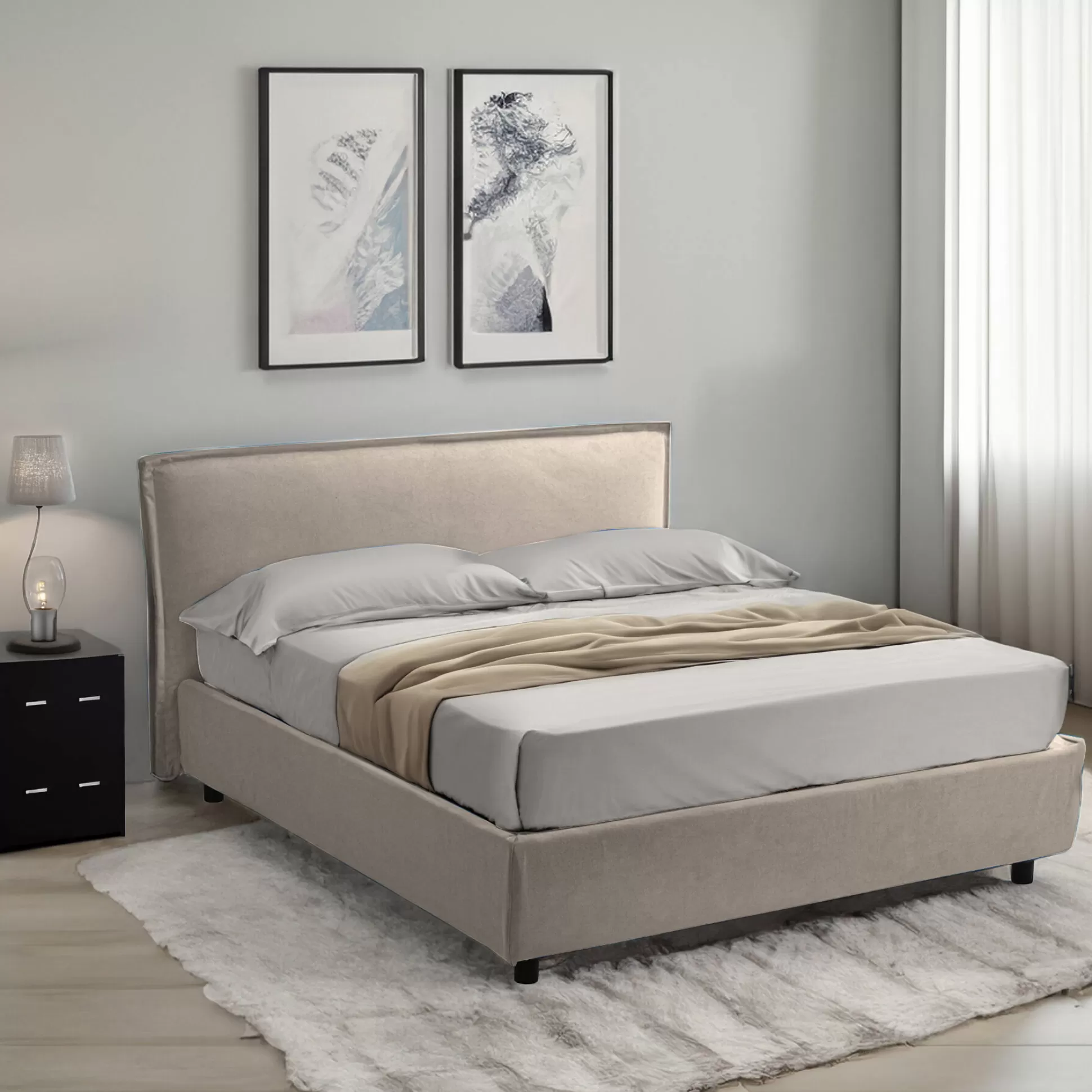 Dmora Letti Singoli<Letto singolo Brozolo, Con materasso Cm 80x190 incluso,