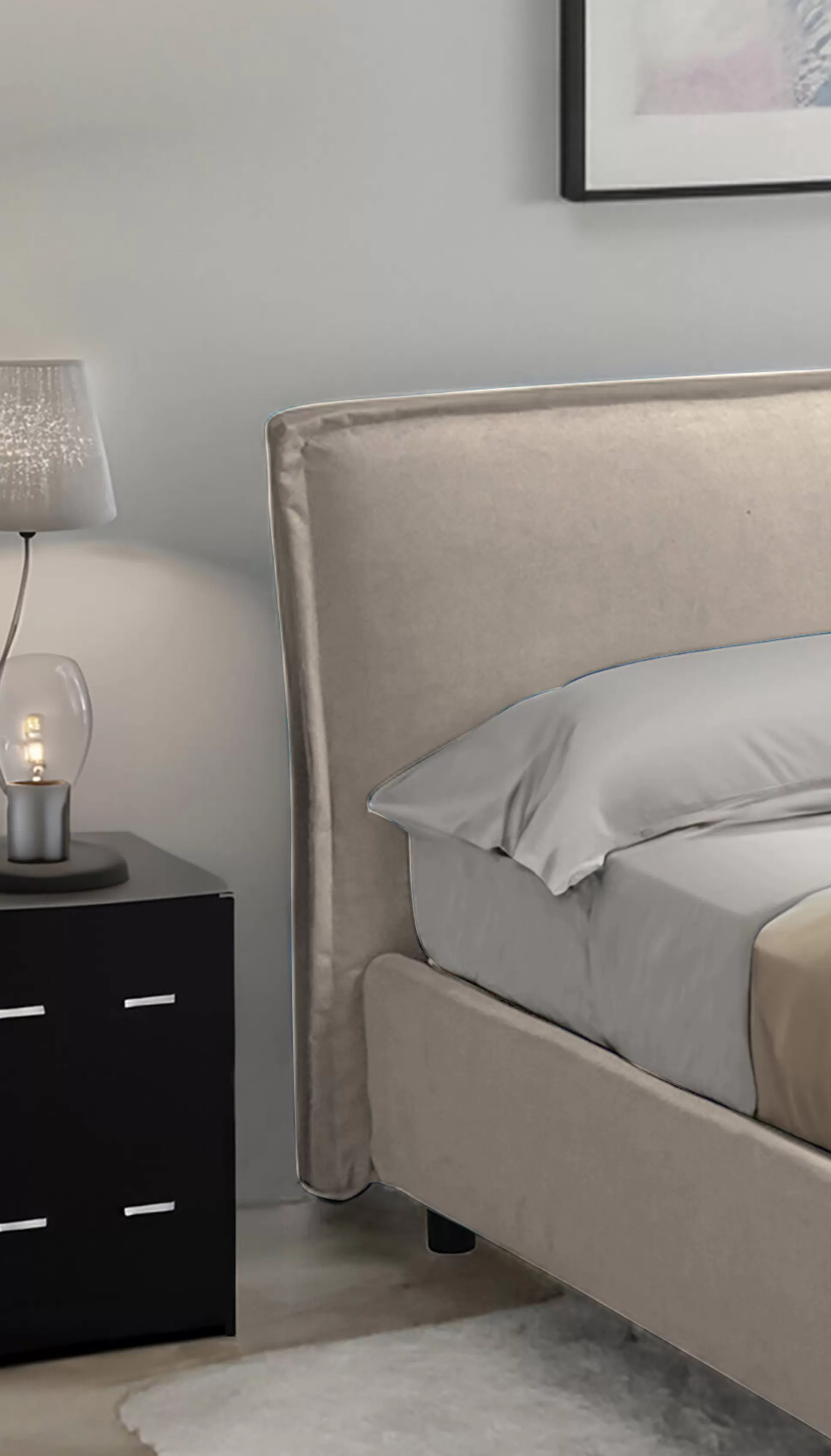 Dmora Letti Singoli<Letto singolo Brusson, Adatto a materasso Cm 80x190,