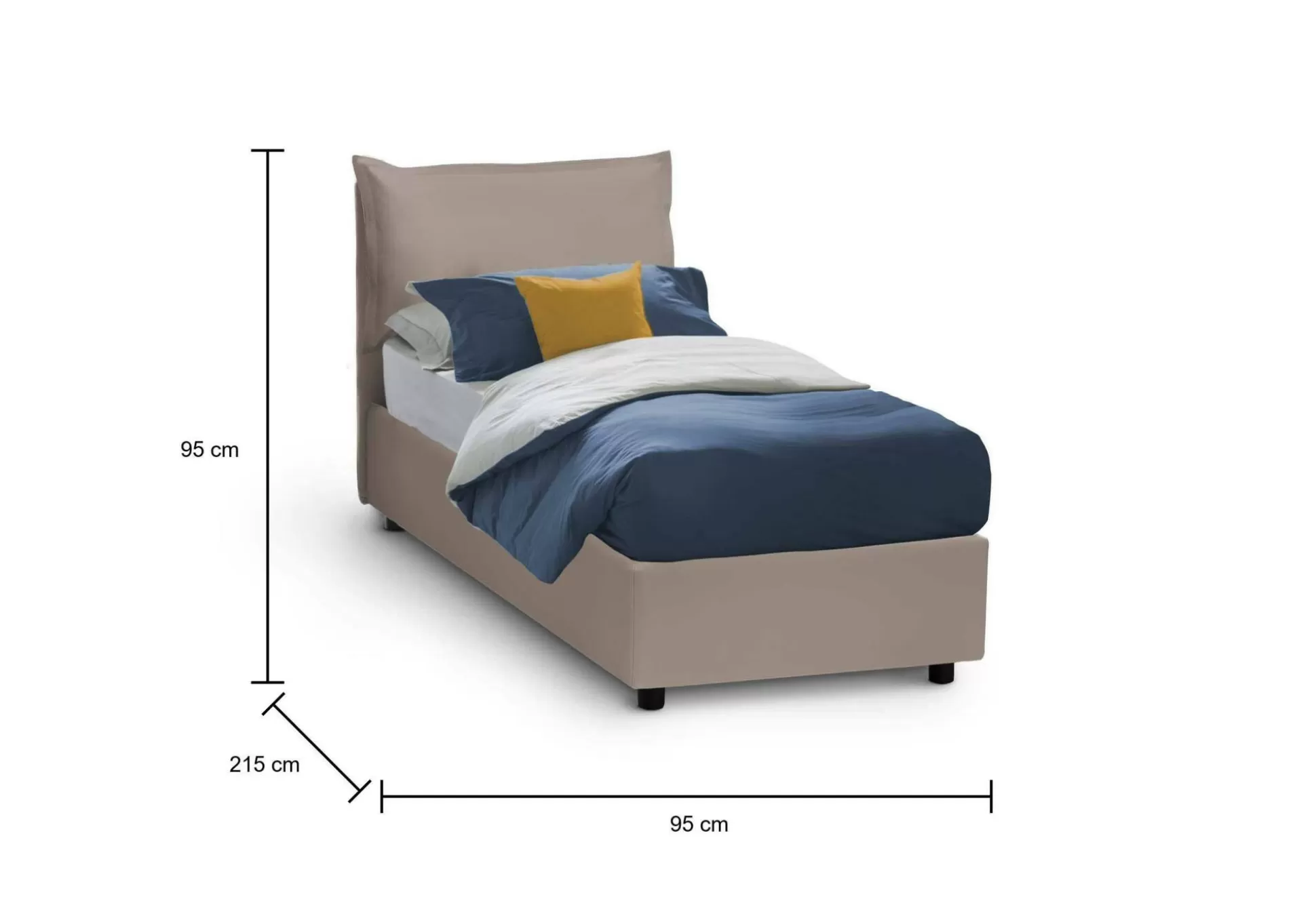 Dmora Letti Singoli<Letto singolo Delhi, con materasso Cm 80x200 incluso,
