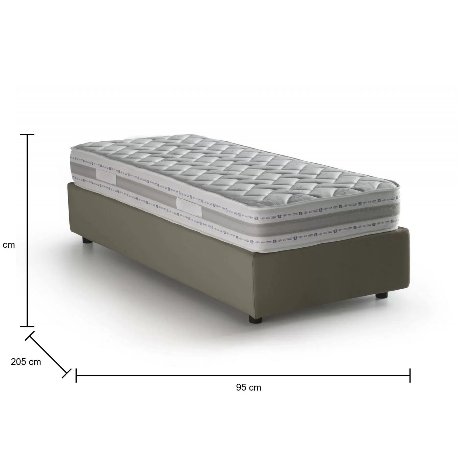 Dmora Letti Singoli<Letto singolo Ermanna, con materasso Cm 80x190 incluso,