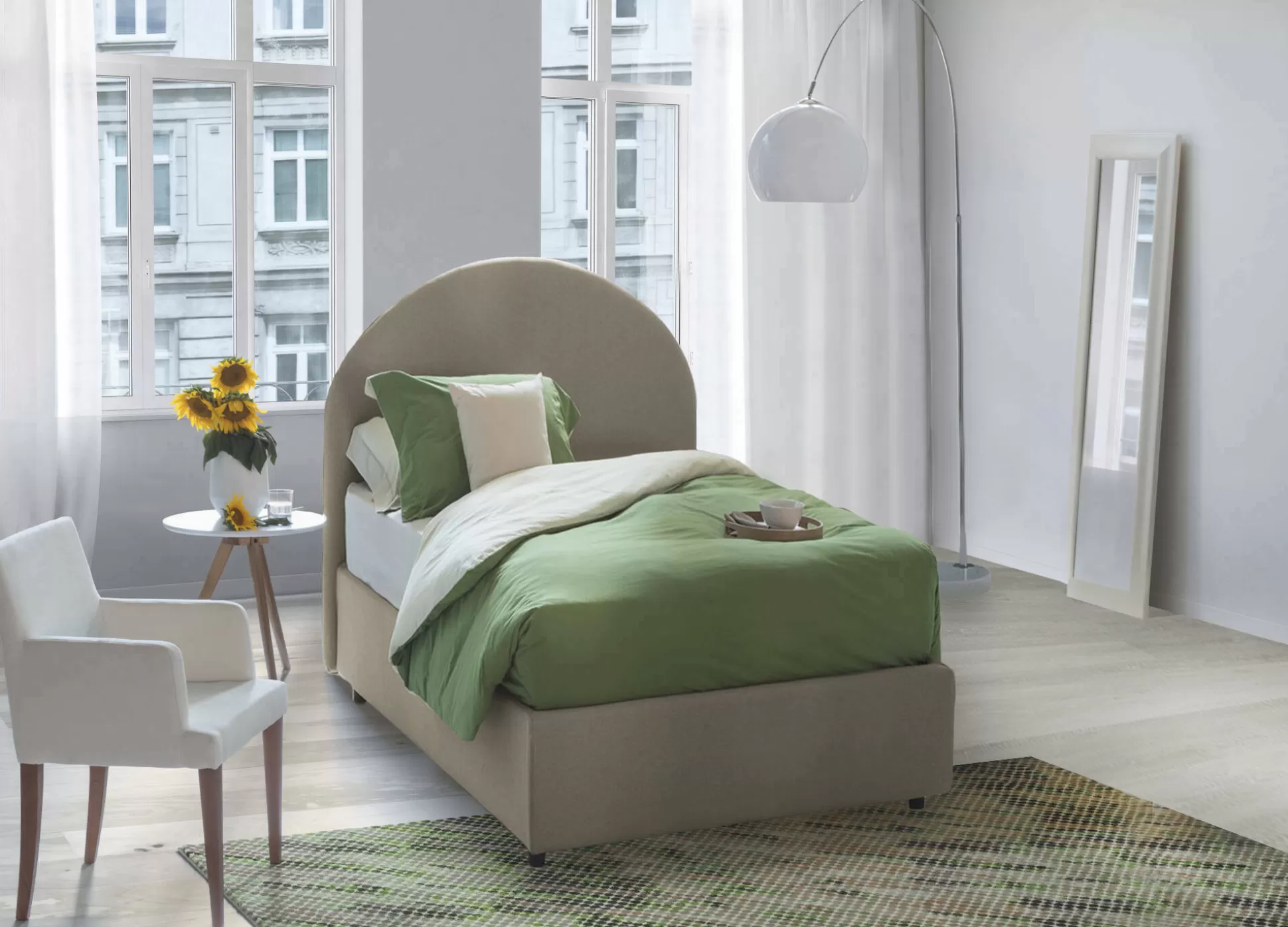 Dmora Letti Singoli<Letto singolo Fedra, adatto per materasso Cm 80x190,