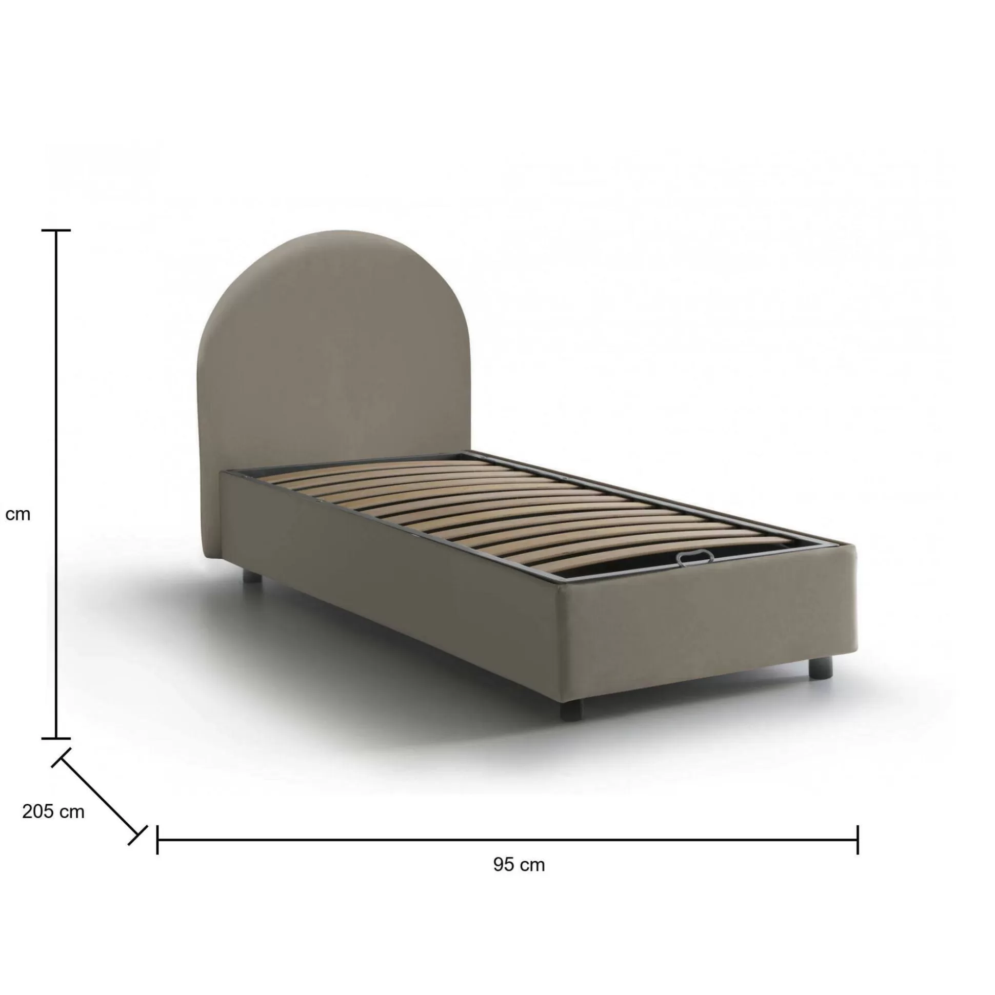 Dmora Letti Singoli<Letto singolo Fedra, adatto per materasso Cm 80x190,