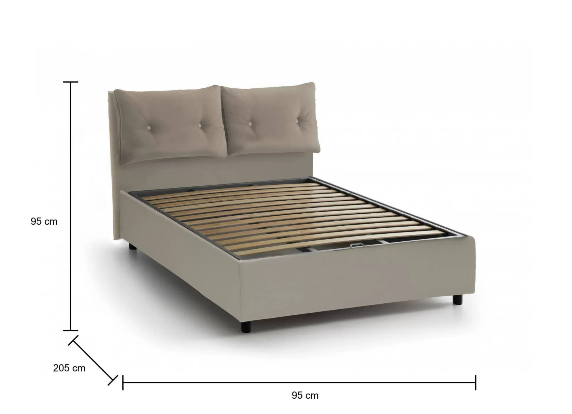 Dmora Letti Singoli<Letto singolo Ildegarda, adatto per materasso Cm 80x190,