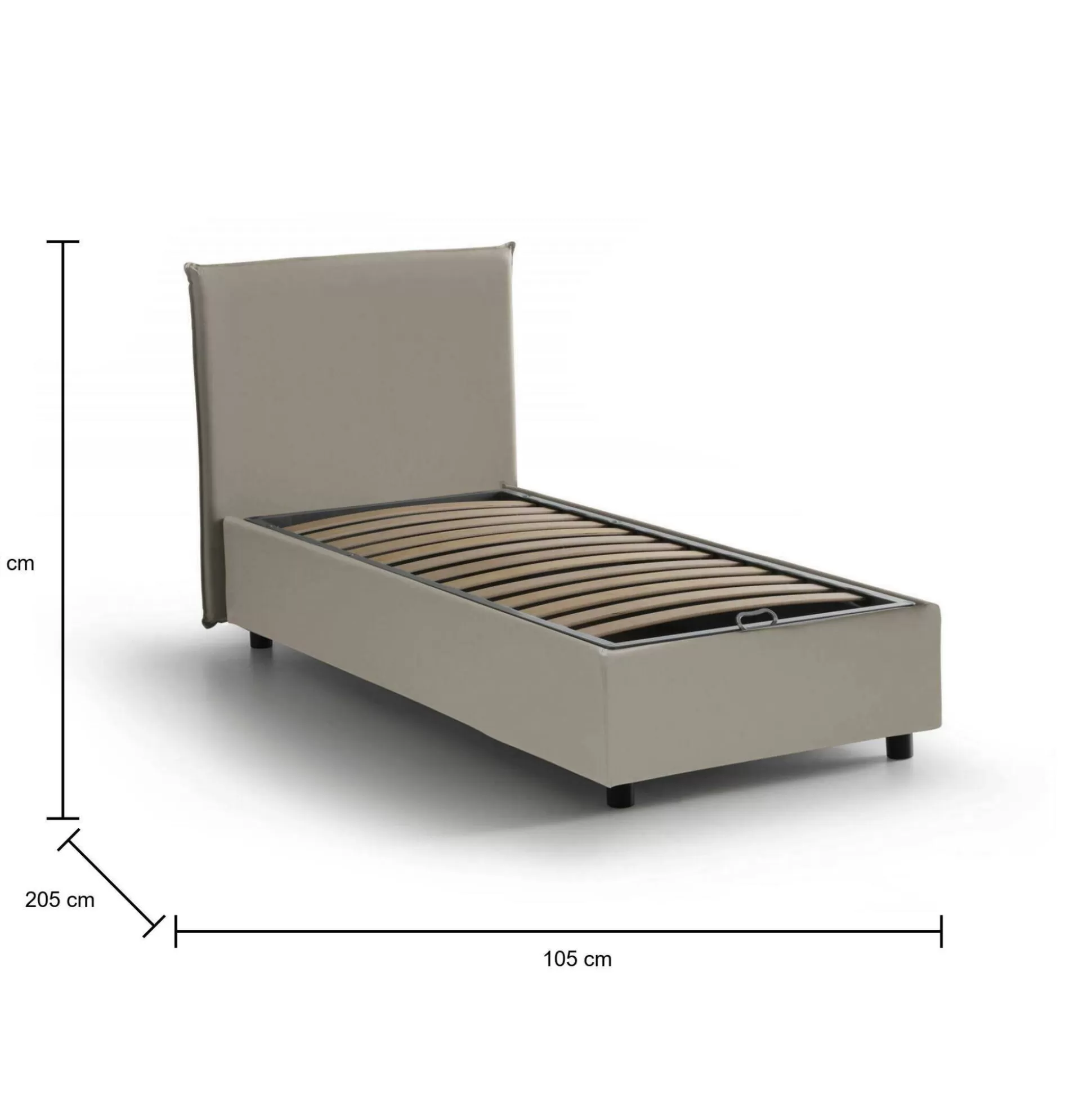 Dmora Letti Singoli<Letto singolo UmmHakim, adatto per materasso Cm 90x190,