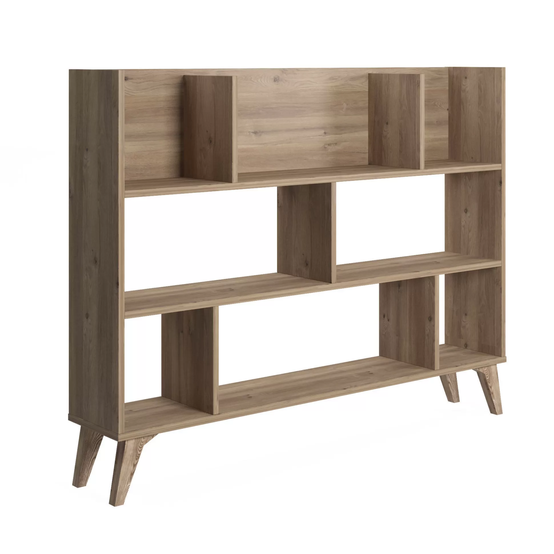 Dmora Librerie<Libreria con otto vani aperti, cm 139,60 x 25 x 106, colore