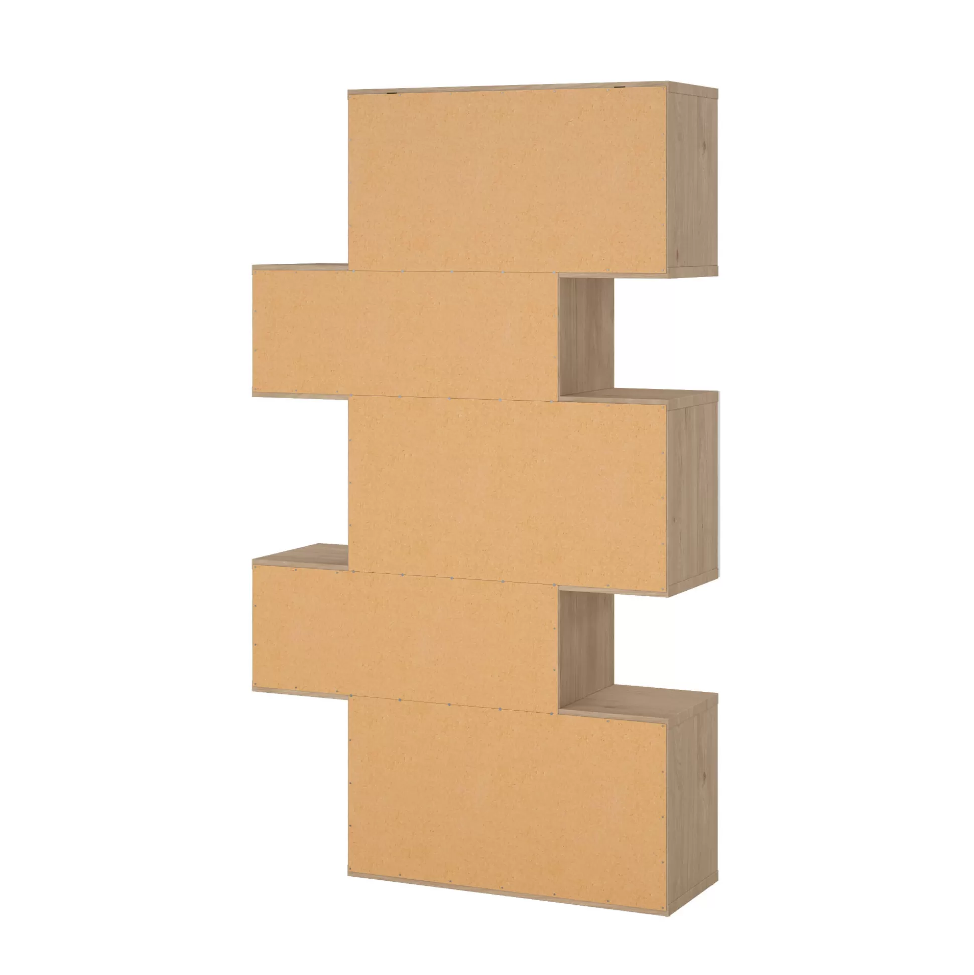 Dmora Librerie<Libreria Flavie, Scaffale da ufficio, Mobile portalibri, Biblioteca, 32x96 h166 cm, Rovere e Bianco