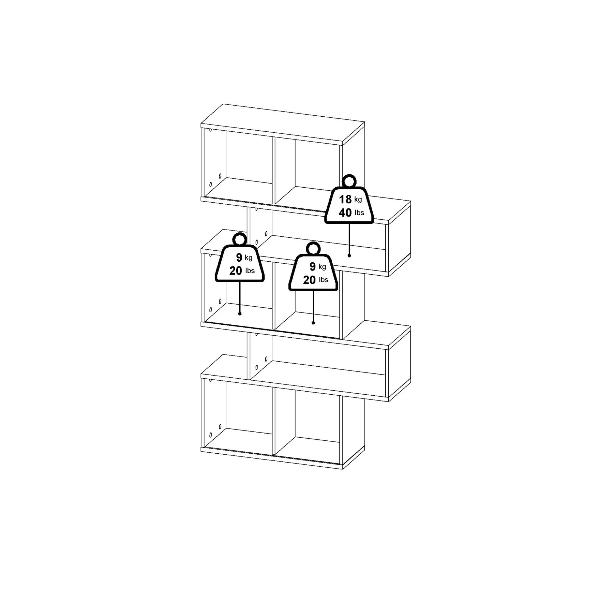 Dmora Librerie<Libreria Flavie, Scaffale da ufficio, Mobile portalibri, Biblioteca, 32x96 h166 cm, Rovere e Bianco