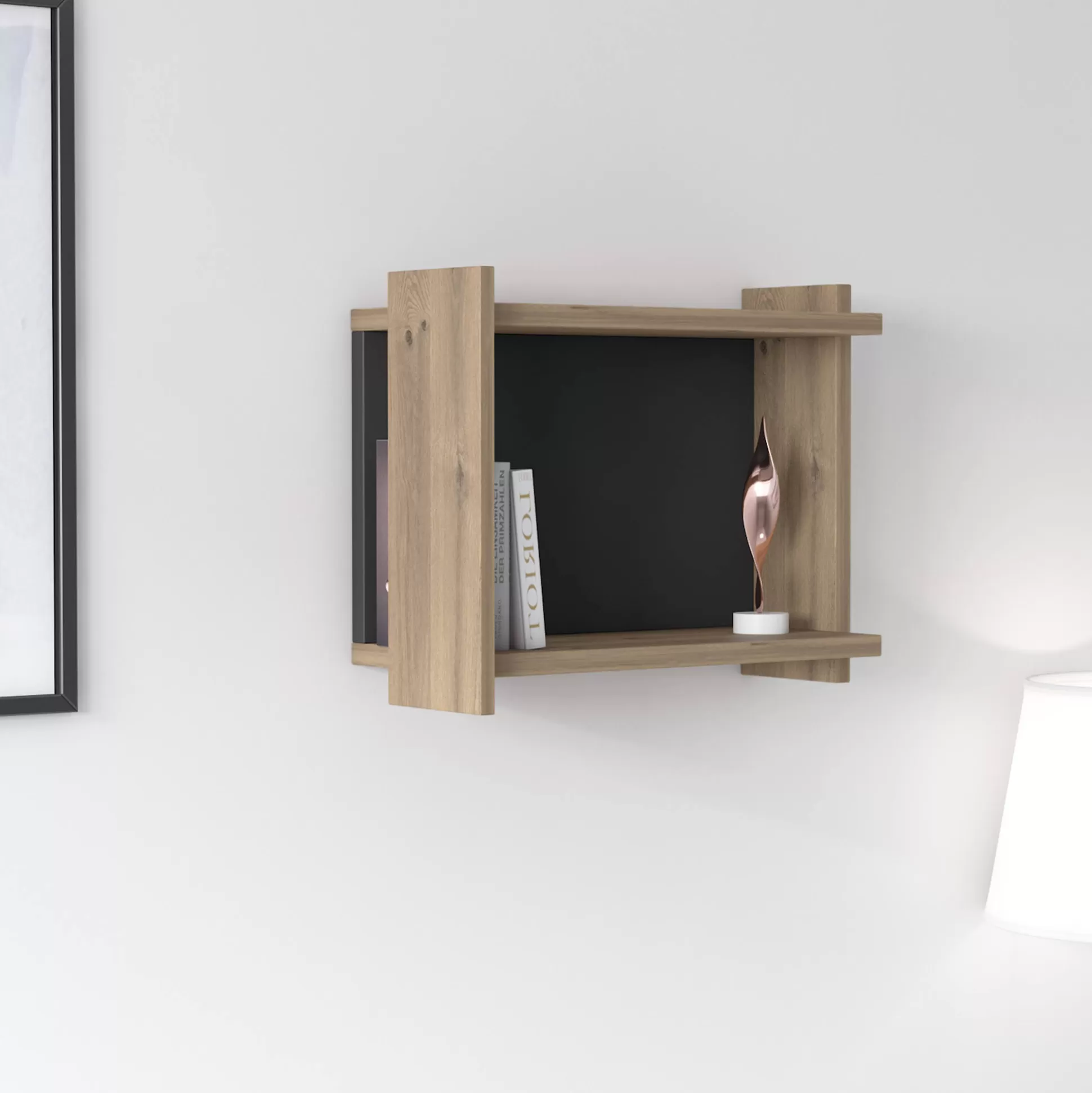 Dmora Librerie<Libreria pensile da parete, cm 45 x 51 x 35, colore e antracite