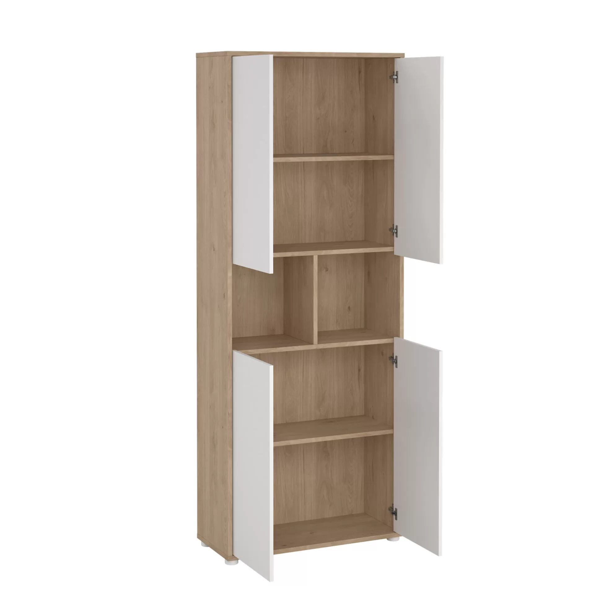 Dmora Librerie<Libreria Roseline, Scaffale da ufficio, Mobile portalibri, Biblioteca, 34x80 h205 cm, Rovere e Bianco