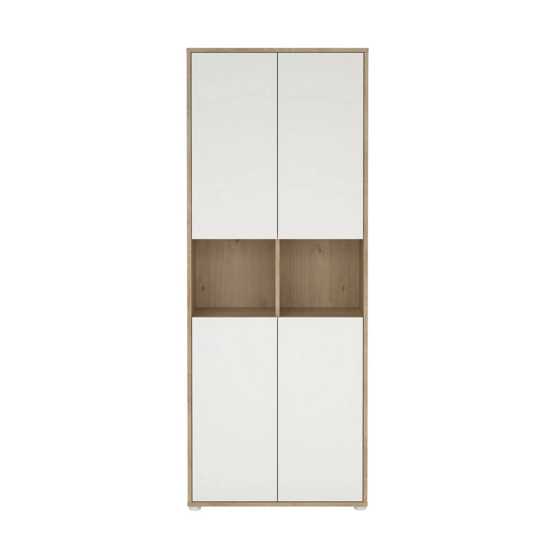 Dmora Librerie<Libreria Roseline, Scaffale da ufficio, Mobile portalibri, Biblioteca, 34x80 h205 cm, Rovere e Bianco