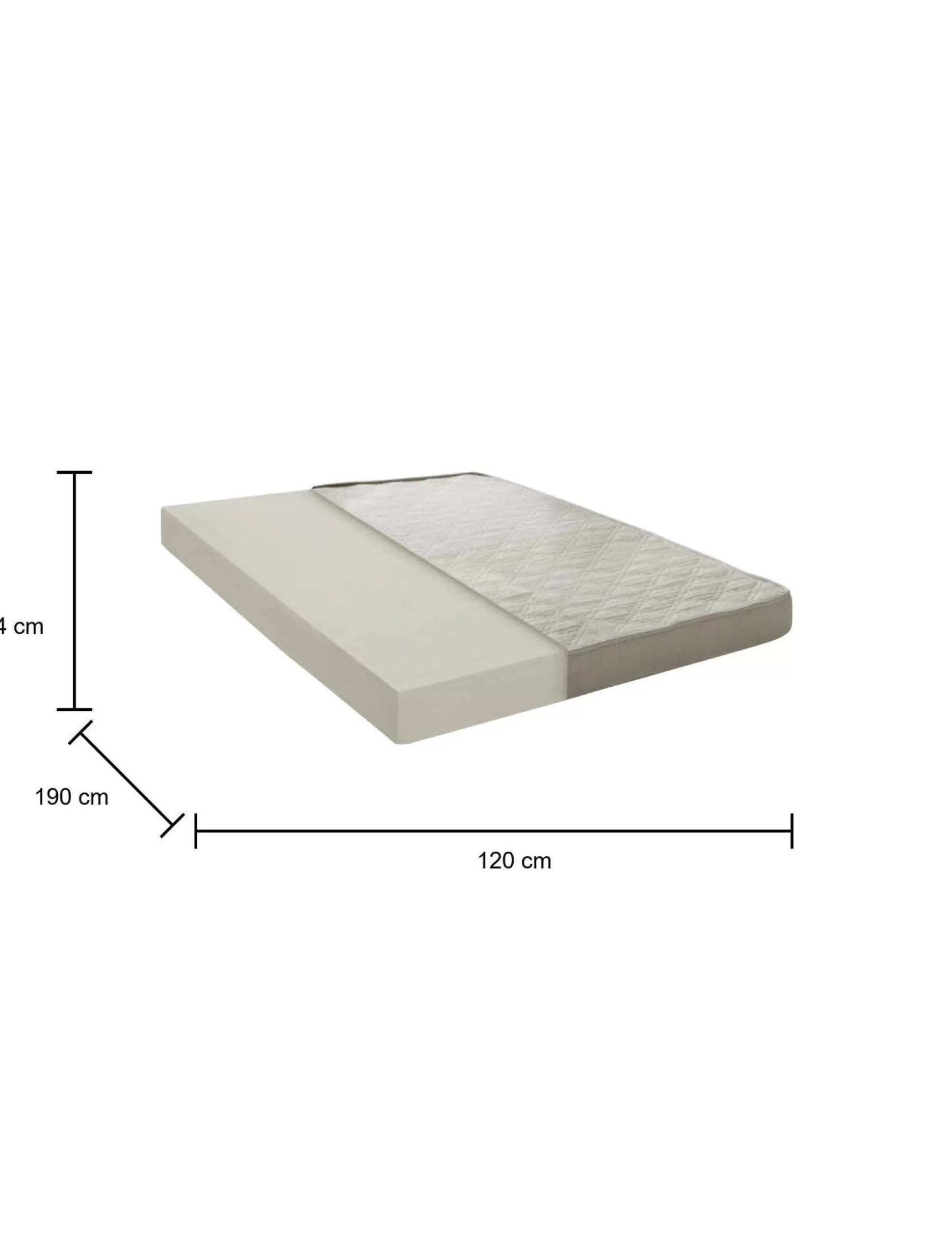 Dmora Materassi Piazza E Mezza<Materasso piazza e mezza Any, Anti acaro e Anallergico, Cm 120x190h14