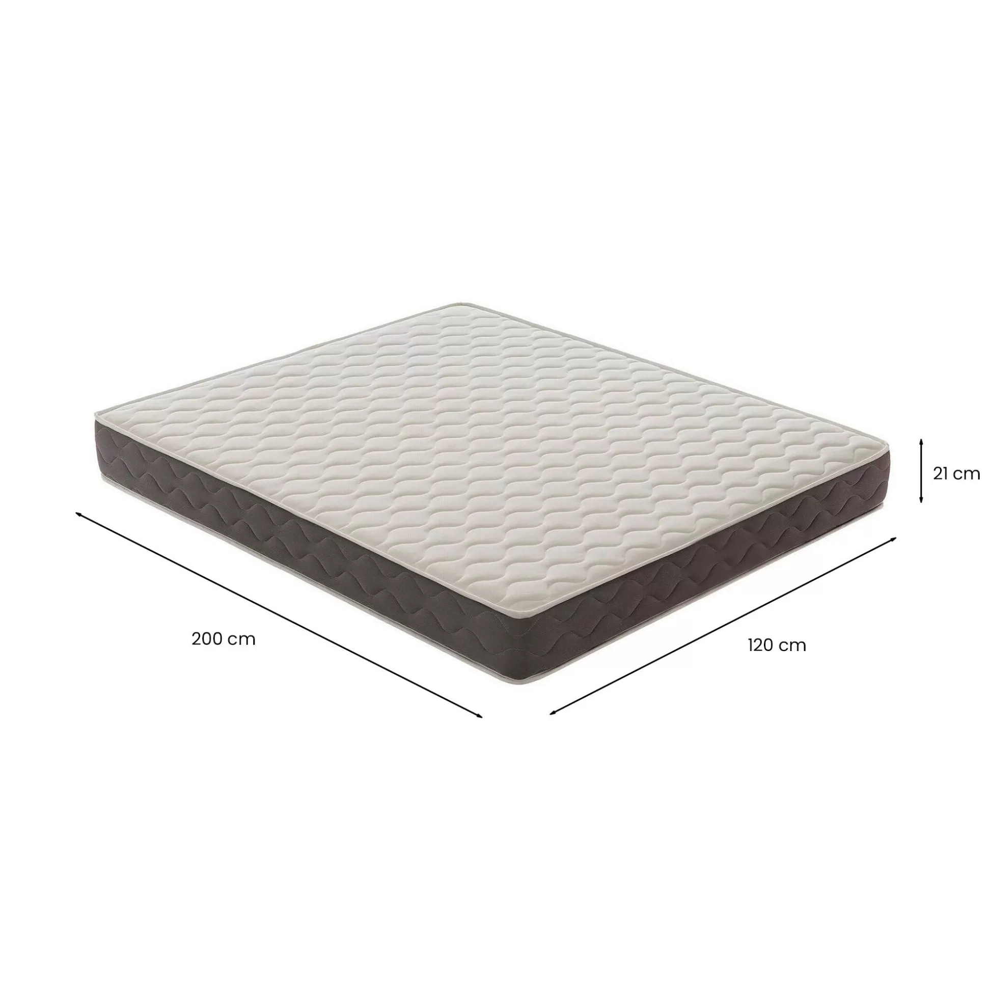Dmora Materassi Piazza E Mezza<Materasso piazza e mezza Zaffiro, 100% Made in Italy, 120x200xh21 cm