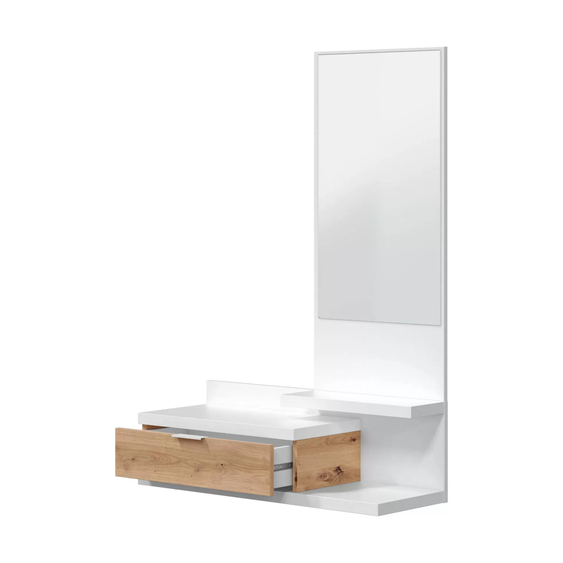 Dmora Mobili Da Ingresso<Mobile da ingresso Adina, 81x29h116 cm, Bianco e Rovere nodi