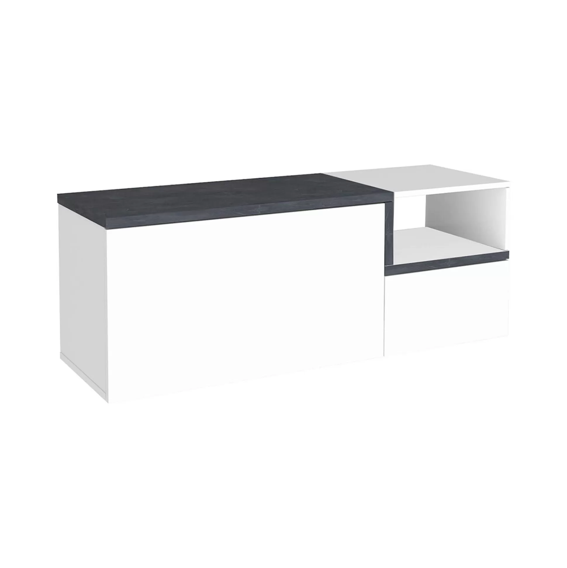 Dmora Mobili Da Ingresso<Mobile da ingresso Aska, cm 120x40h54, Bianco lucido e Ardesia