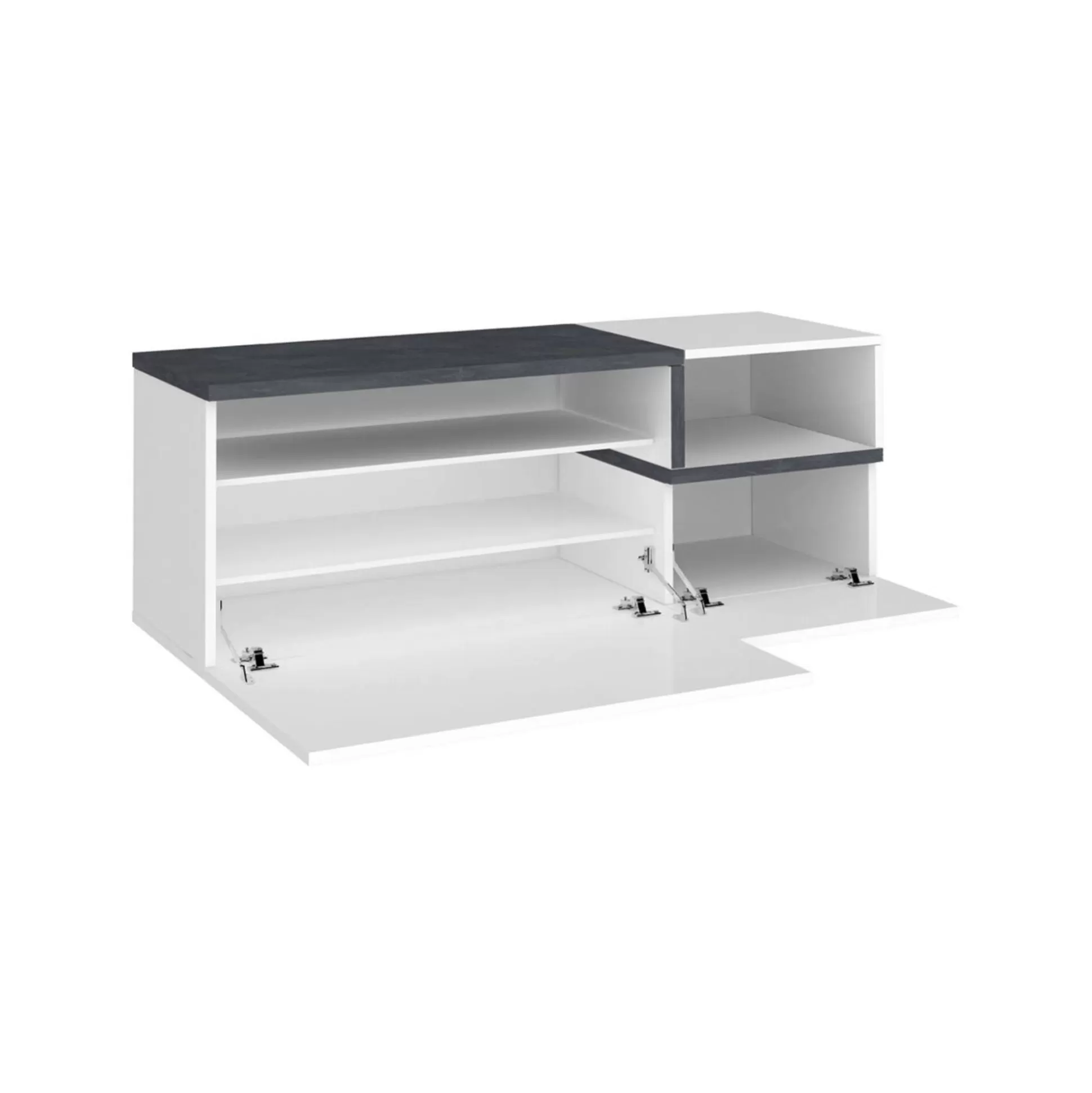 Dmora Mobili Da Ingresso<Mobile da ingresso Aska, cm 120x40h54, Bianco lucido e Ardesia