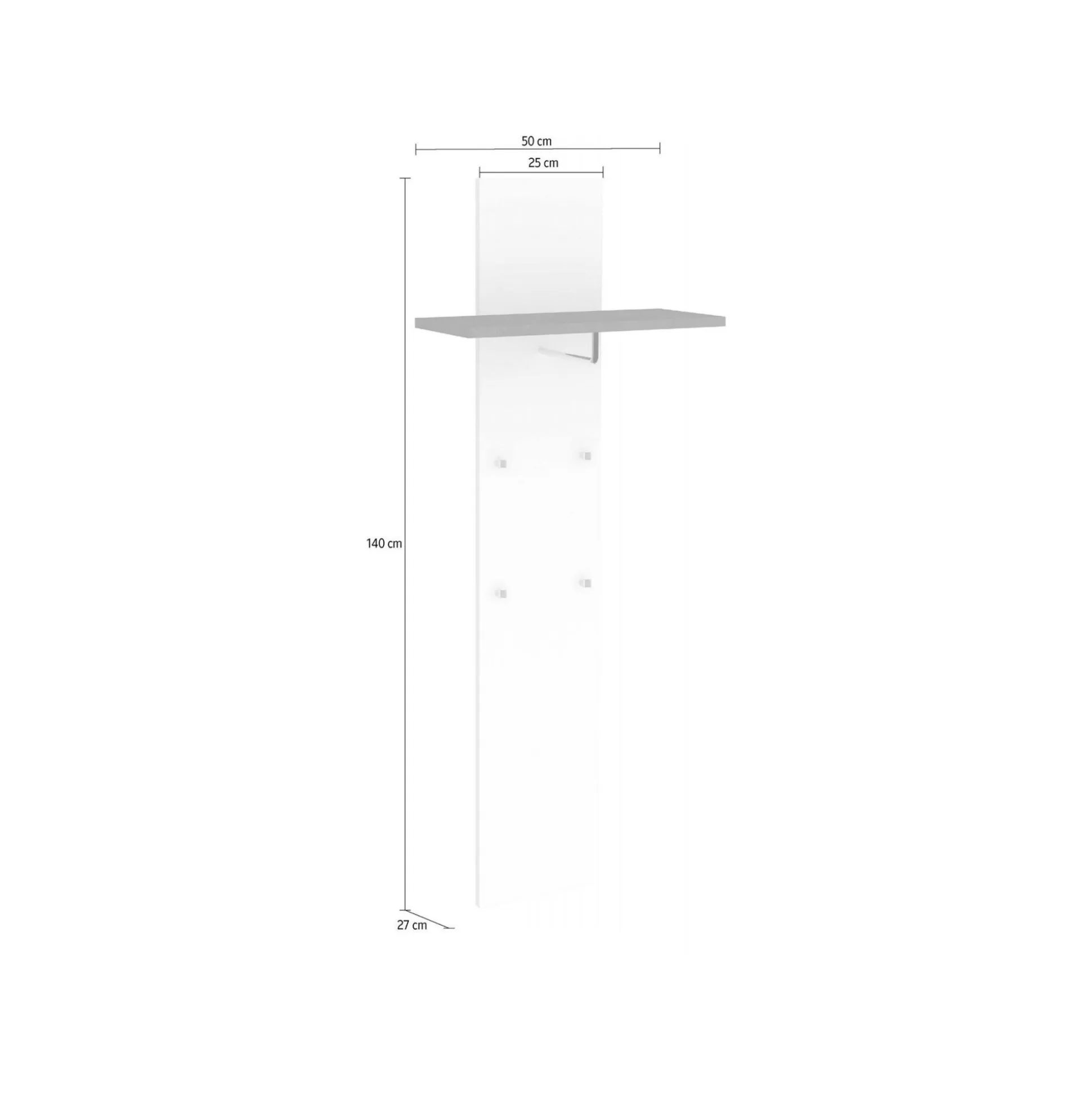 Dmora Mobili Da Ingresso<Mobile da ingresso Daaneslan, cm 50x27h140, Bianco lucido e Ardesia